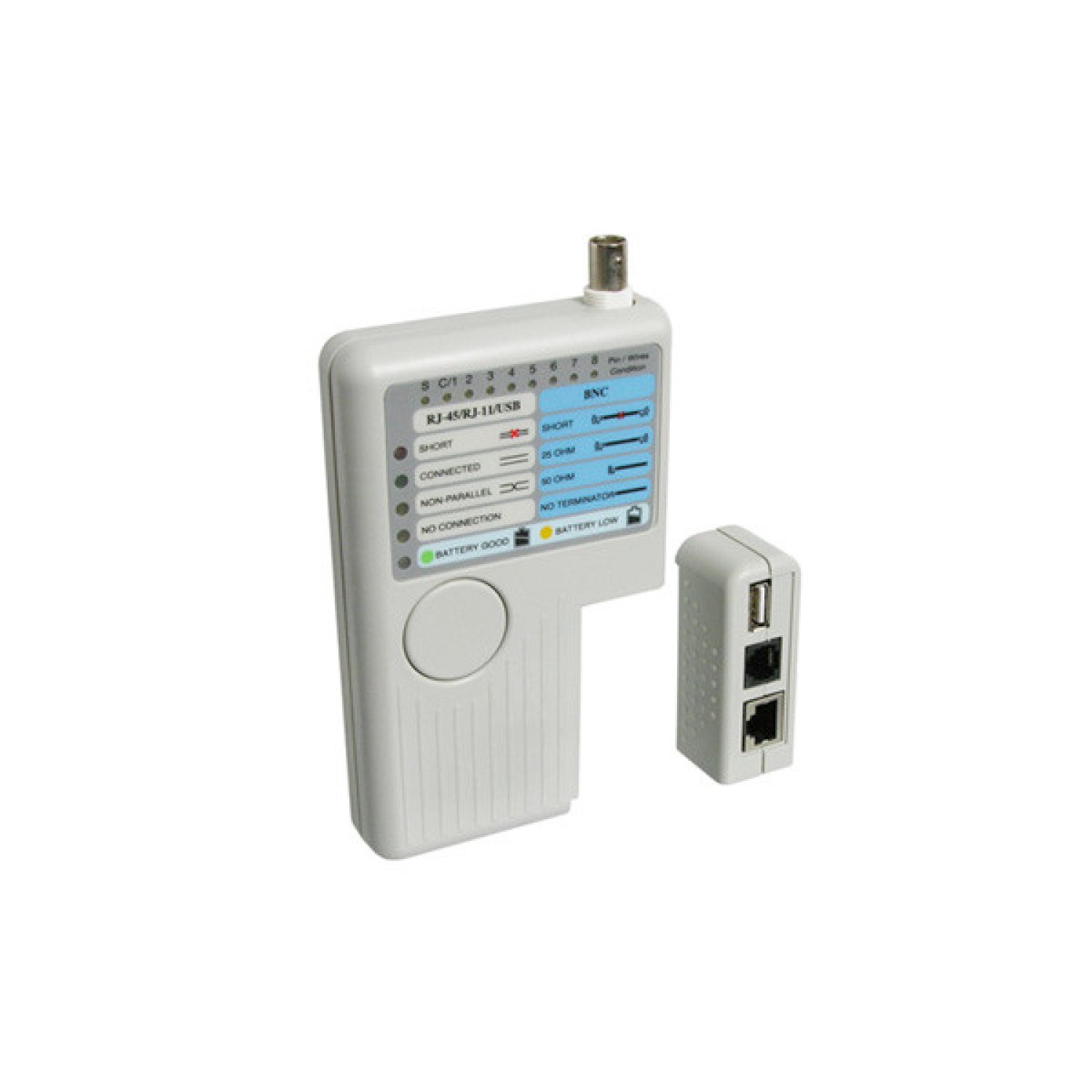 WP · Comprobador Cables Red · Pantalla LCD · Blanco