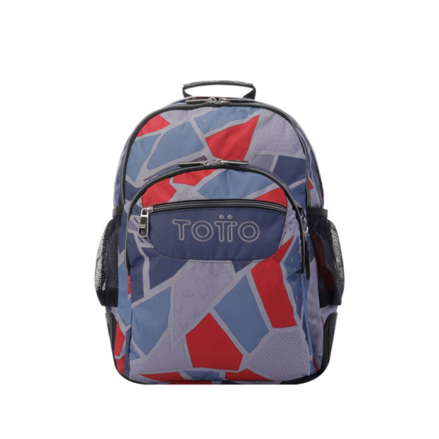 Totto Crayoles · Mochila Escolar · Poliéster · Gris y Rojo