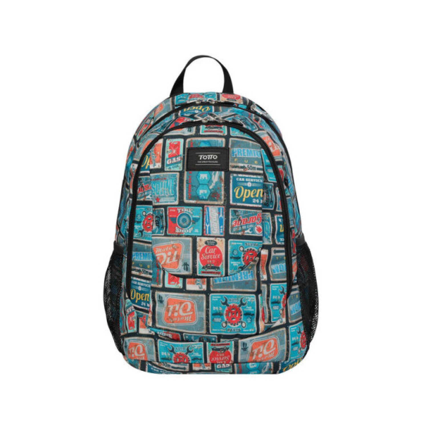 Totto Goctal · Mochila Escolar · Poliéster · Azul y Rojo