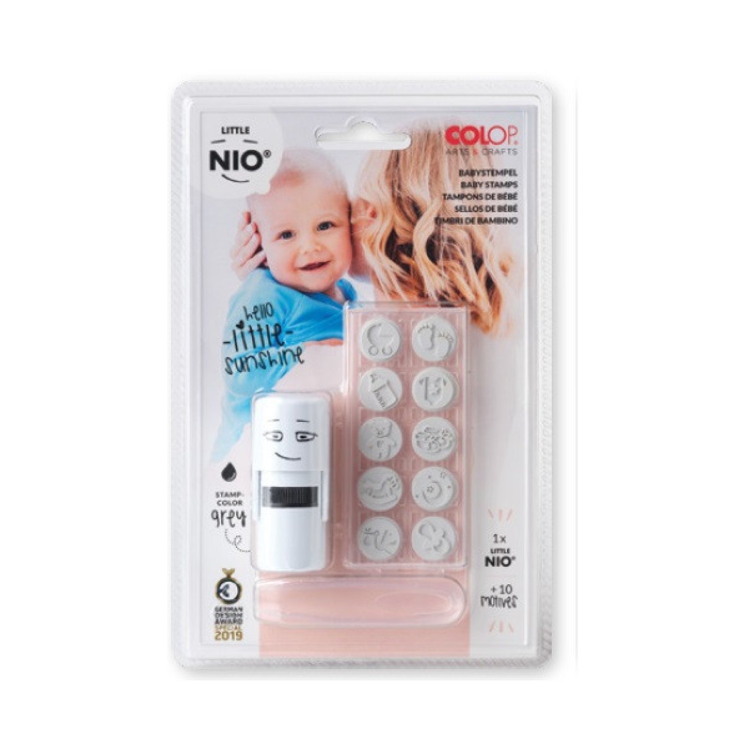 Colop Little Nio · Sello Infantil · 10 Pictogramas Temática Bebés