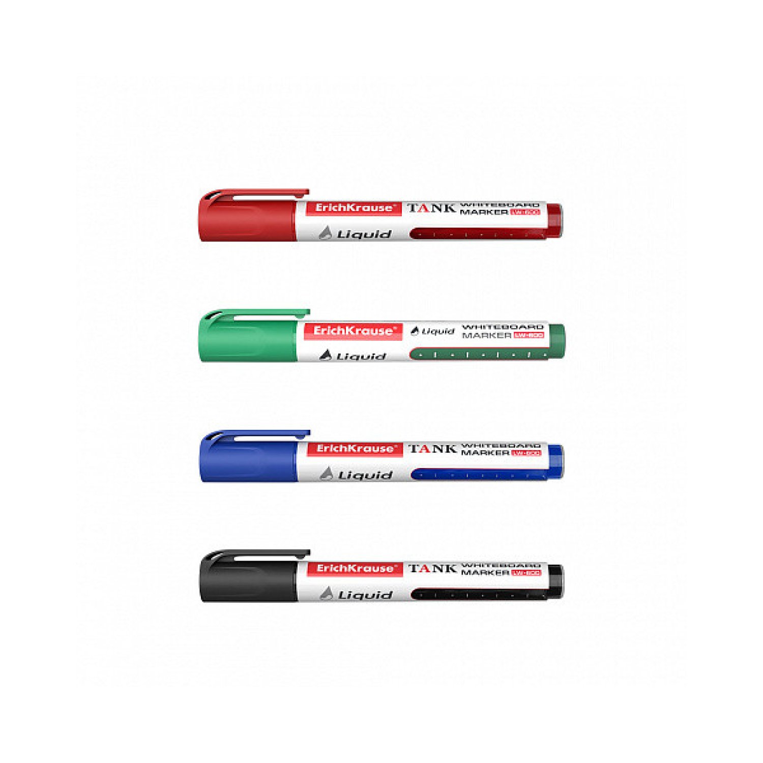 Erich Krause · Set 4 Marcadores Pizarra Blanca · Tinta Líquida LW-600 · Colores Surtidos