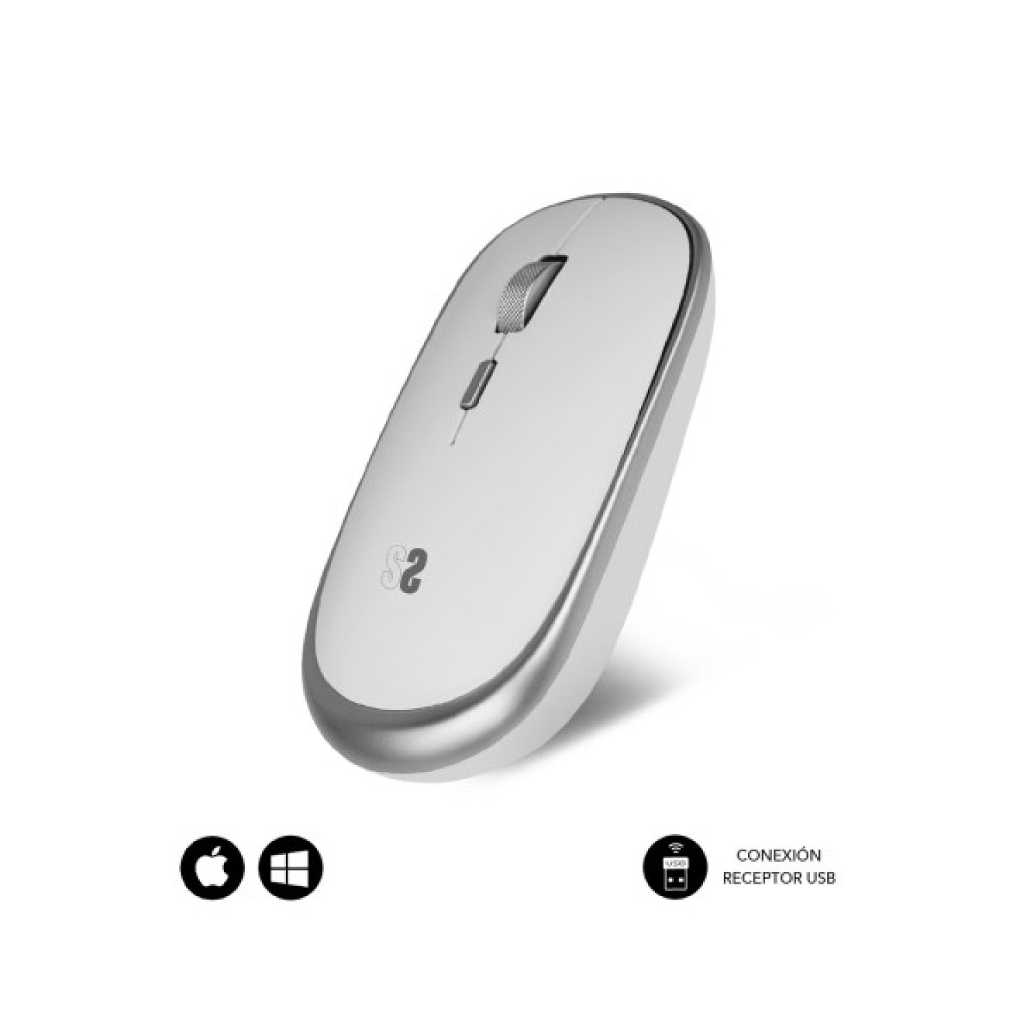 Subblim · Ratón Óptico Inalámbrico · Mini Mouse · Silver