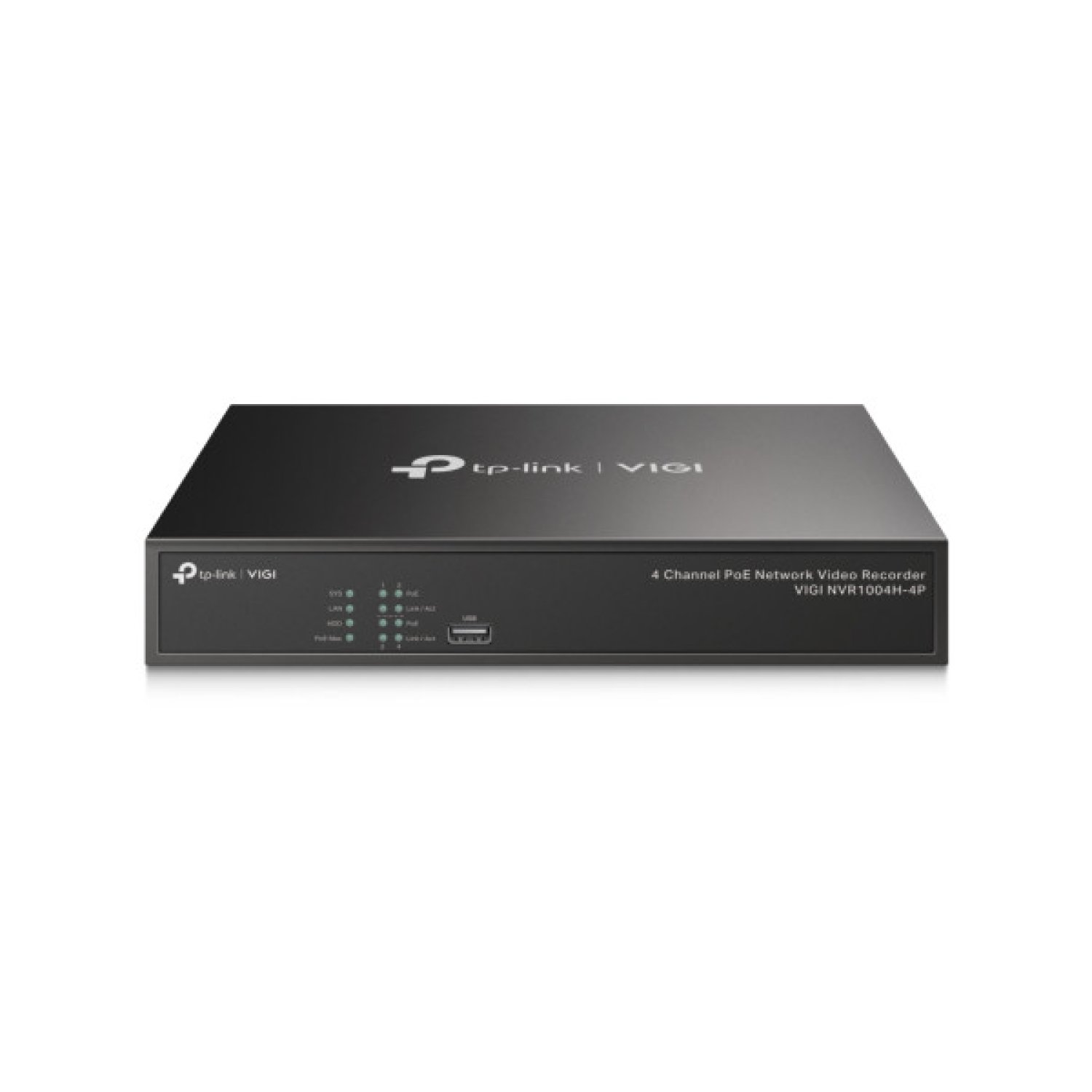 TP-Link VIGI NVR1004H-4P · Grabador de Vídeo en Red · 4 Canales · Negro