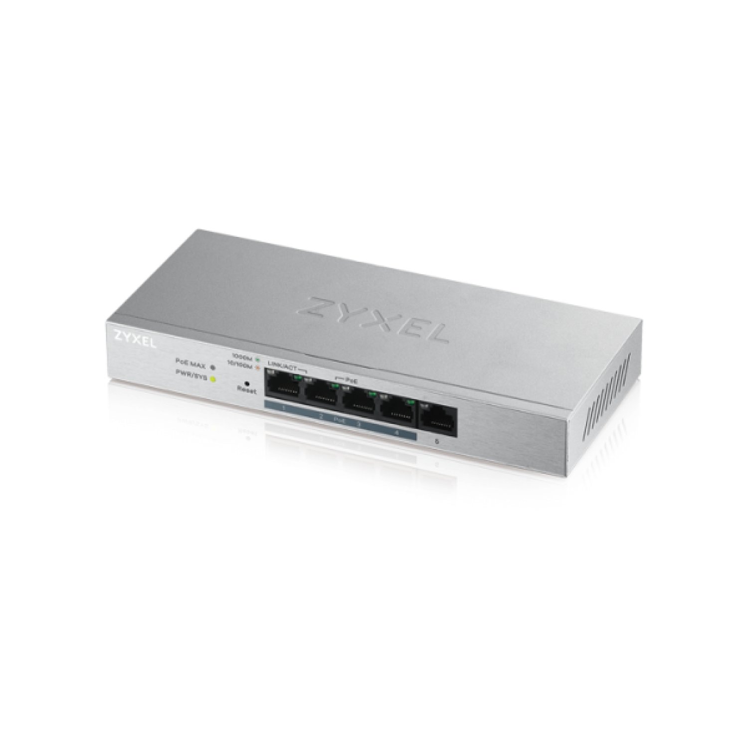 Zyxel GS1200-5HP v2 · Switch Gestionado · 5 Puertos Gigabit · PoE · Gris