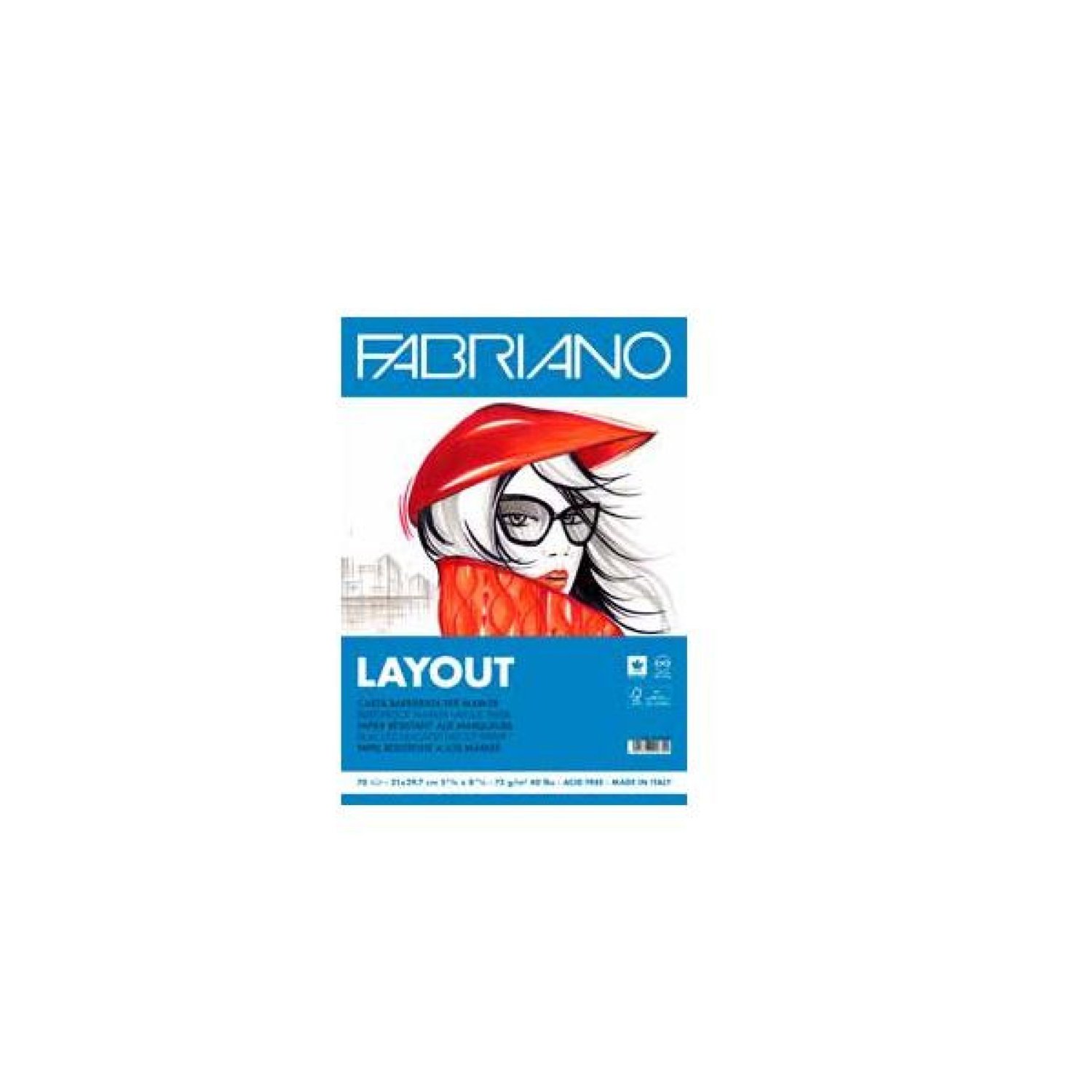 Fabriano · Bloc Liso Encolado A4 · 70 Hojas · 75 gr · Apto para Todas las Tintas