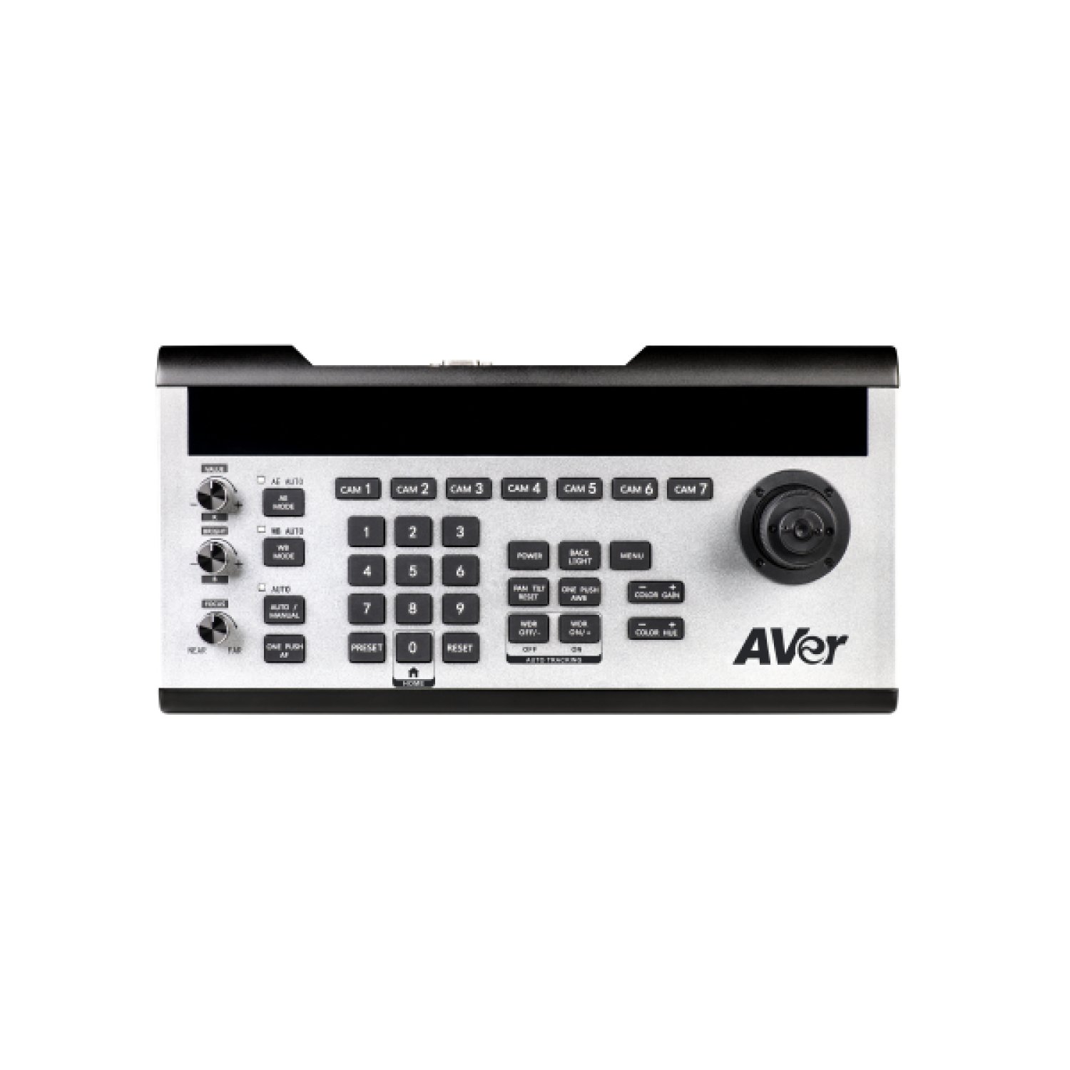 Aver CL01 · Controlador PTZ · Joystick · IP/RS-232/422/485 · VISCA/Pelco-D/P