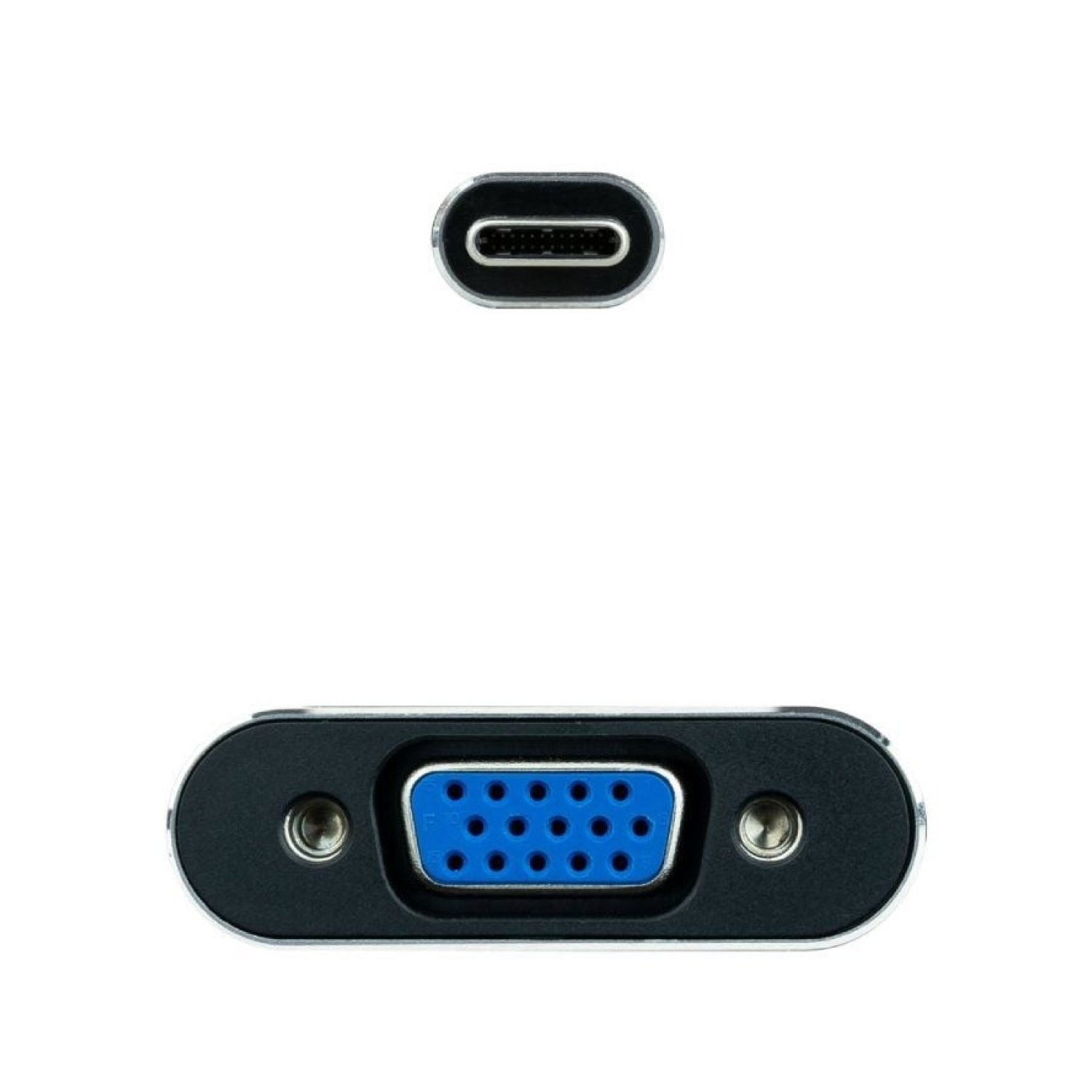Nanocable · Conversor USB-C a VGA · 10 cm · Aluminio · Gris