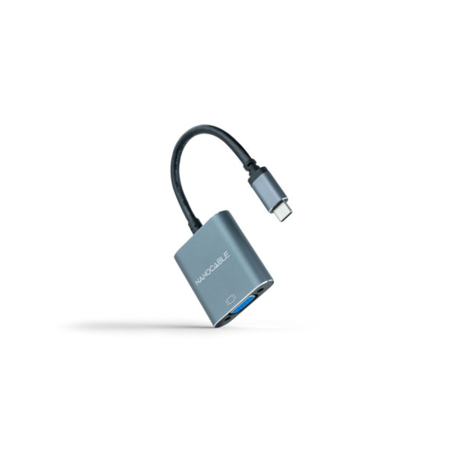 Nanocable · Conversor USB-C a VGA · 10 cm · Aluminio · Gris