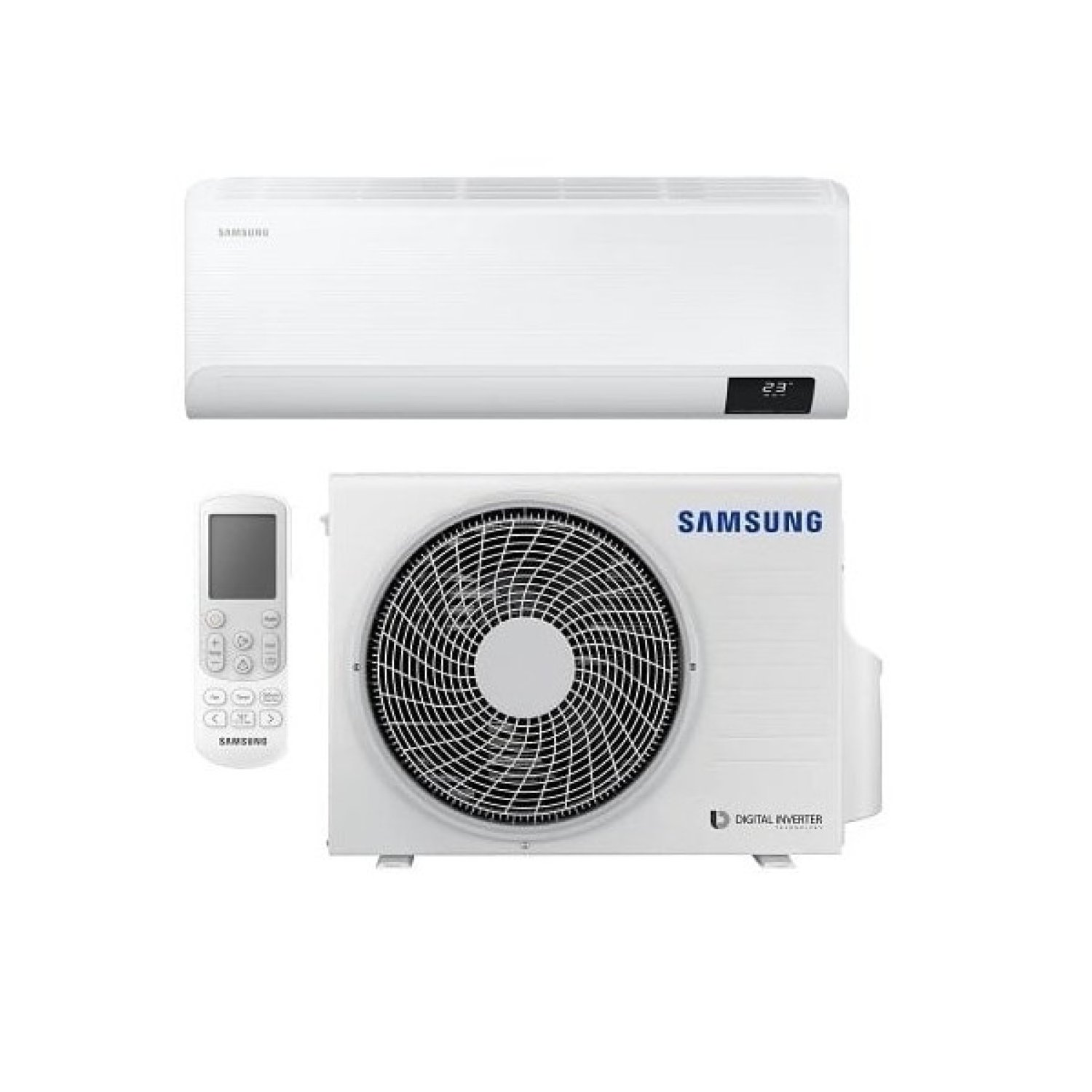 Samsung Aire Acondicionado Split · Cebu WiFi · 6,5 kW frío · 7,4 kW calor · 26 dB