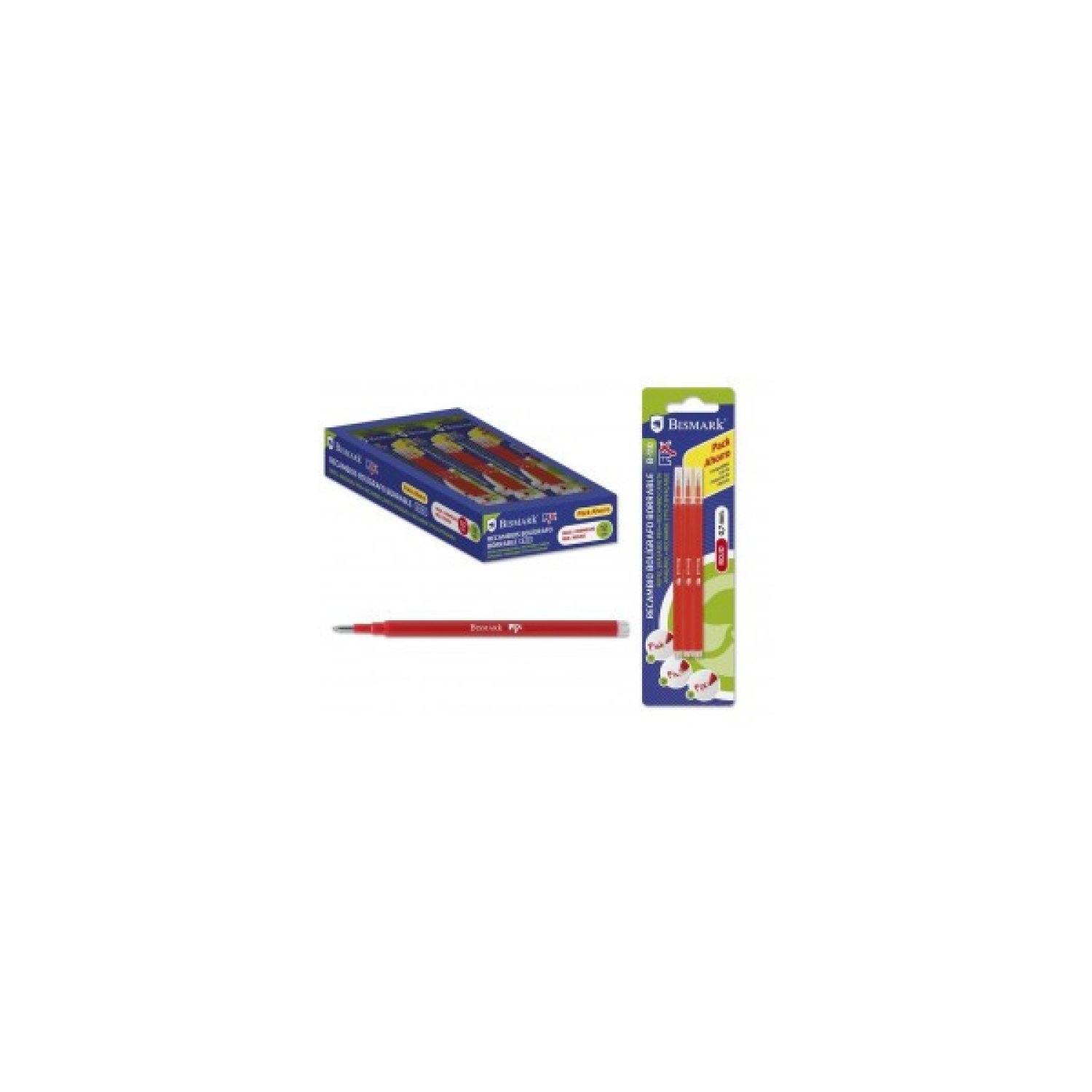 Bismark · Recambio de Bolígrafo · Rojo · Pack 3 Piezas