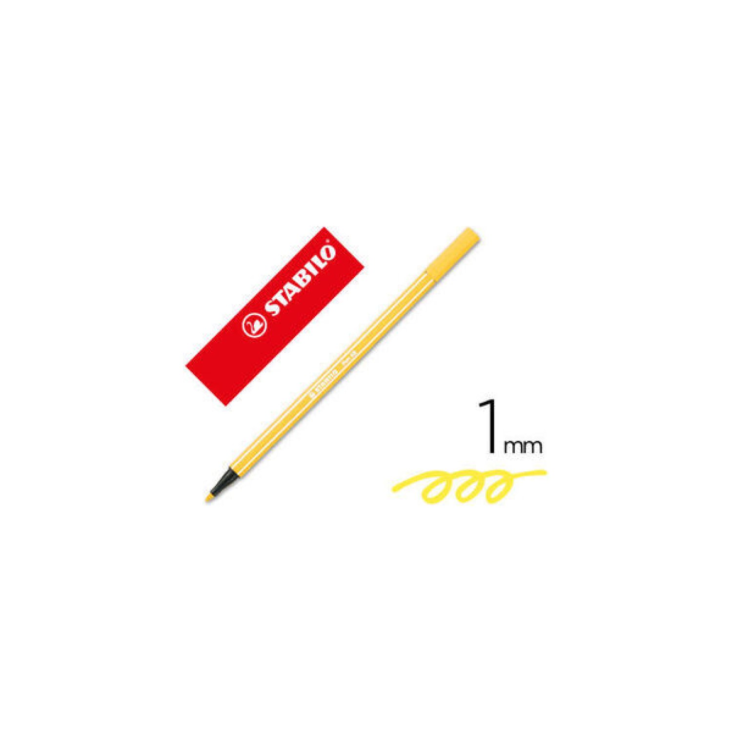 Stabilo Pen 68 Max · Rotulador Premium · Punta Biselada · Amarillo