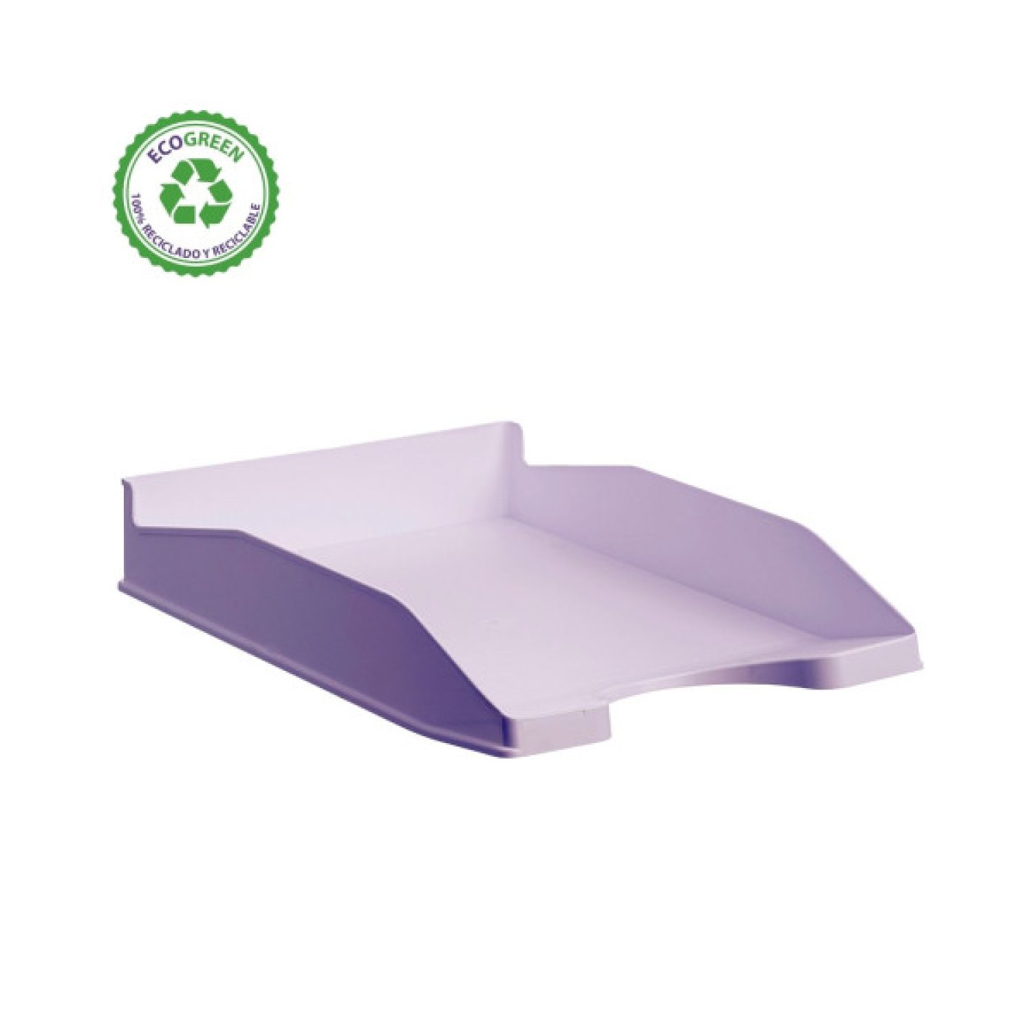 Archivo 2000 · Bandeja Apilable Ecogreen · 100% Reciclado · Malva Pastel · 345x255x60mm