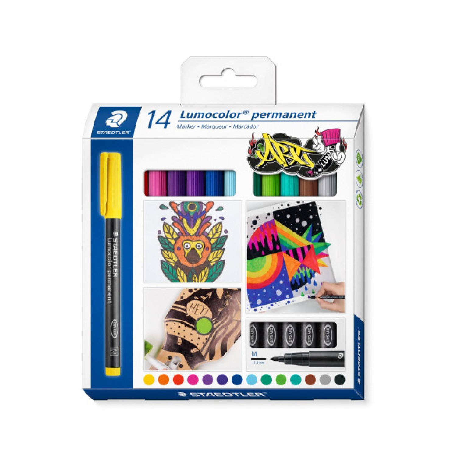 Staedtler Lumocolor 317 · Marcador Permanente · 14 Colores Surtidos