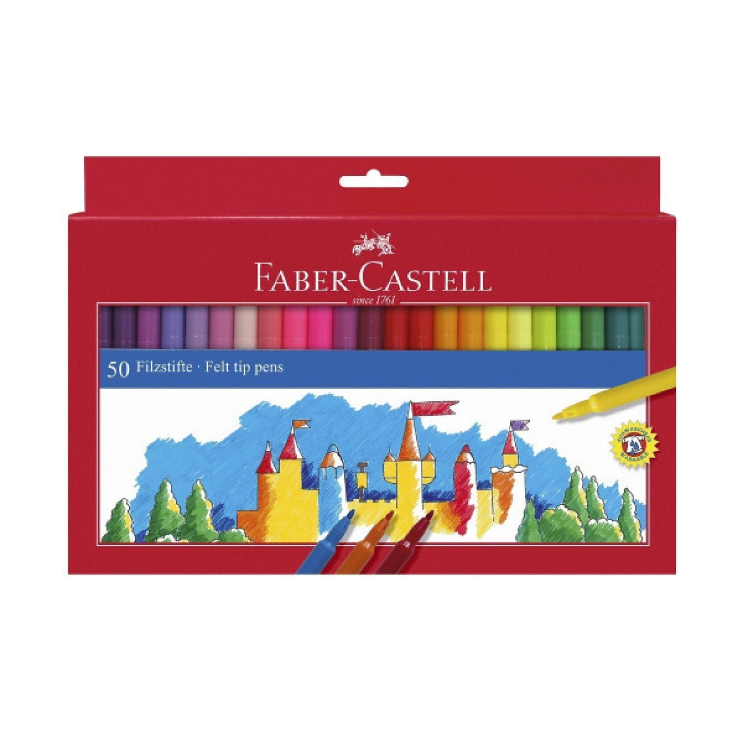 Faber-Castell · 50 Rotuladores Escolares · Estuche de Cartón