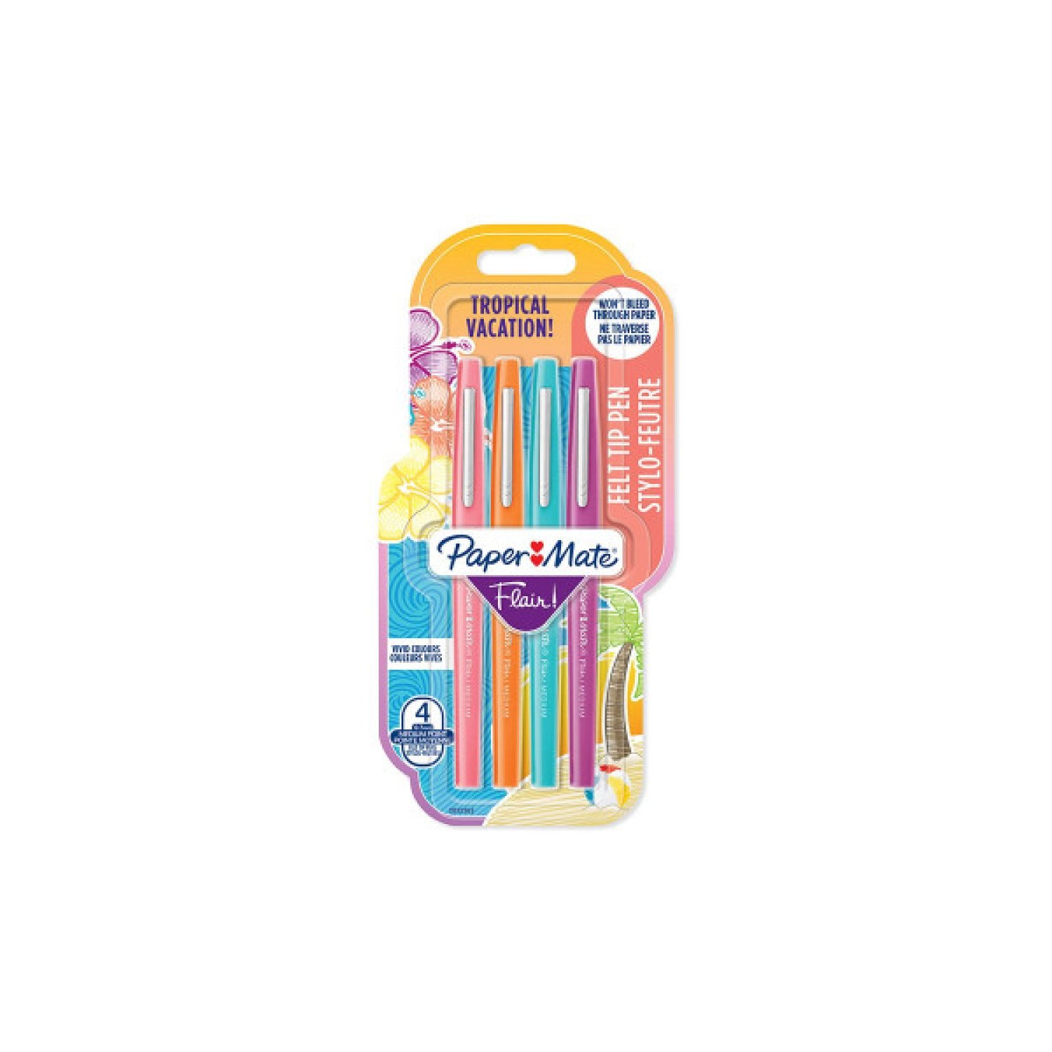 Paper Mate Flair · Bolígrafo Tropical Vacation · Punta Media · Azul