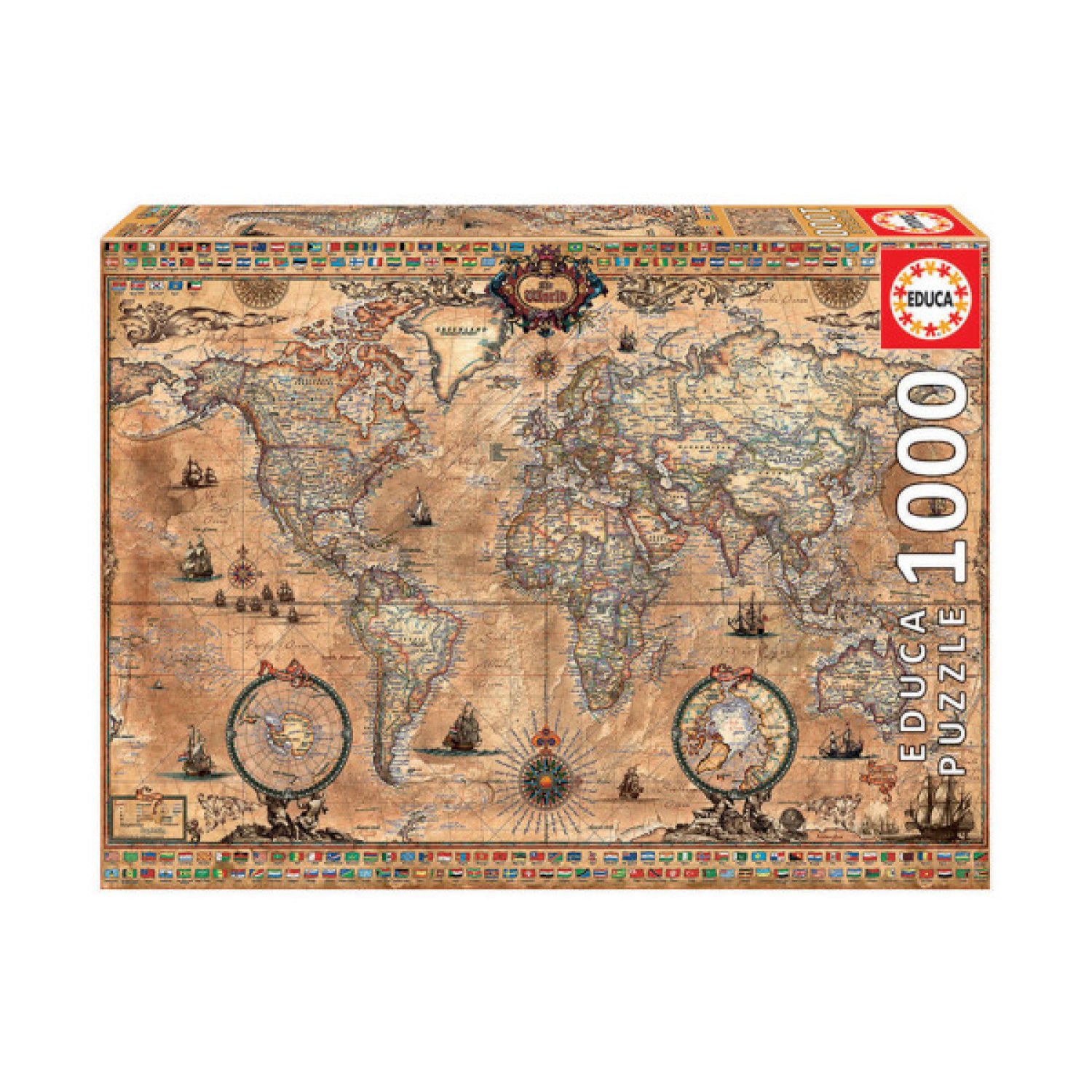 Educa · Rompecabezas Mapa Mundi Antiguo · 1000 piezas