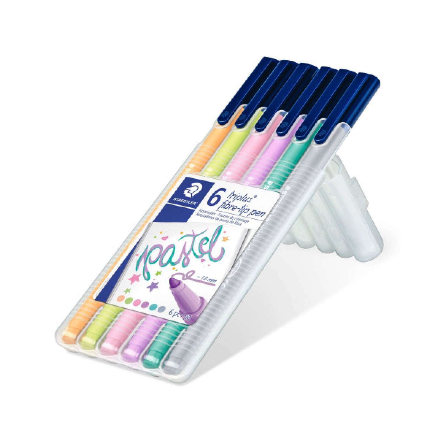 Staedtler Triplus · Estuche 6 Rotuladores · Colores Neón · Punta 1mm
