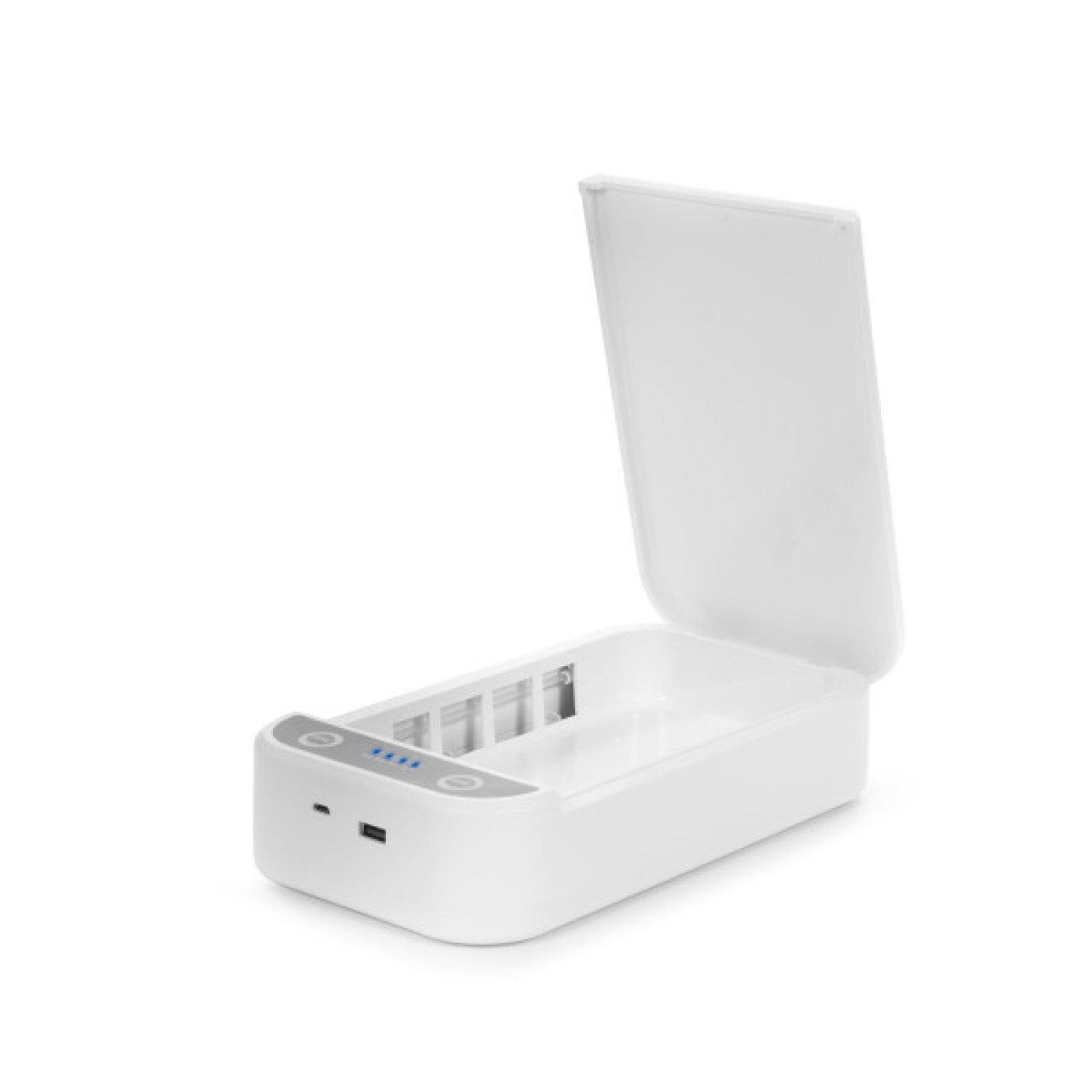 Caja Esterilizadora Portátil · Luz Ultravioleta · Aromaterapia · USB