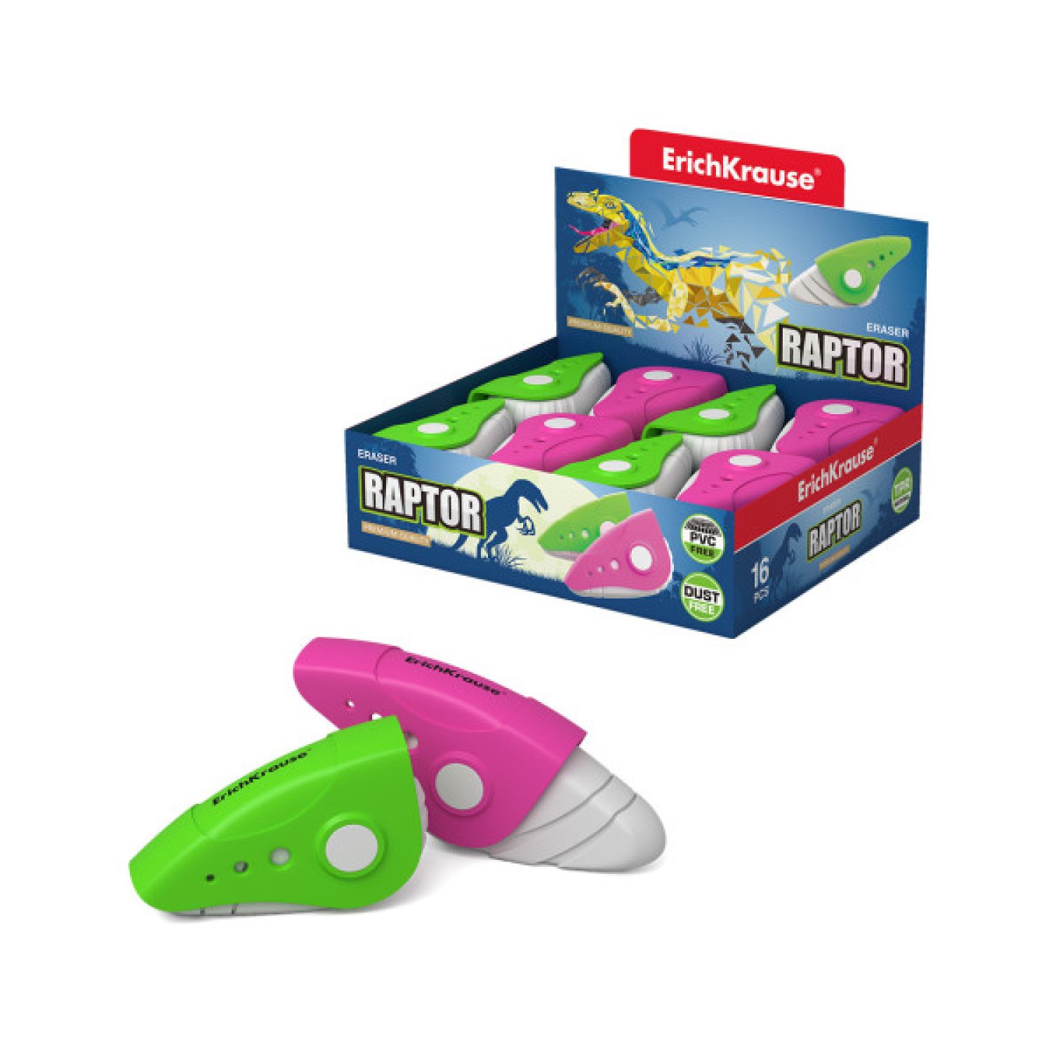 Erich Krause · Goma de Borrar Raptor · Caja Plástico · Resistente