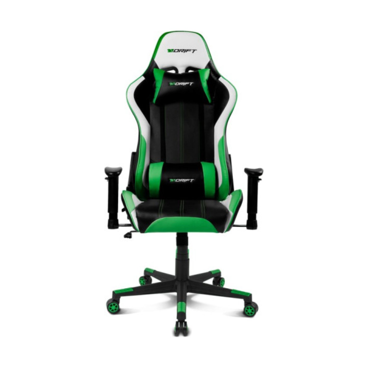 Drift DR175 · Silla Gaming · Asiento Acolchado · Negro/Verde/Blanco