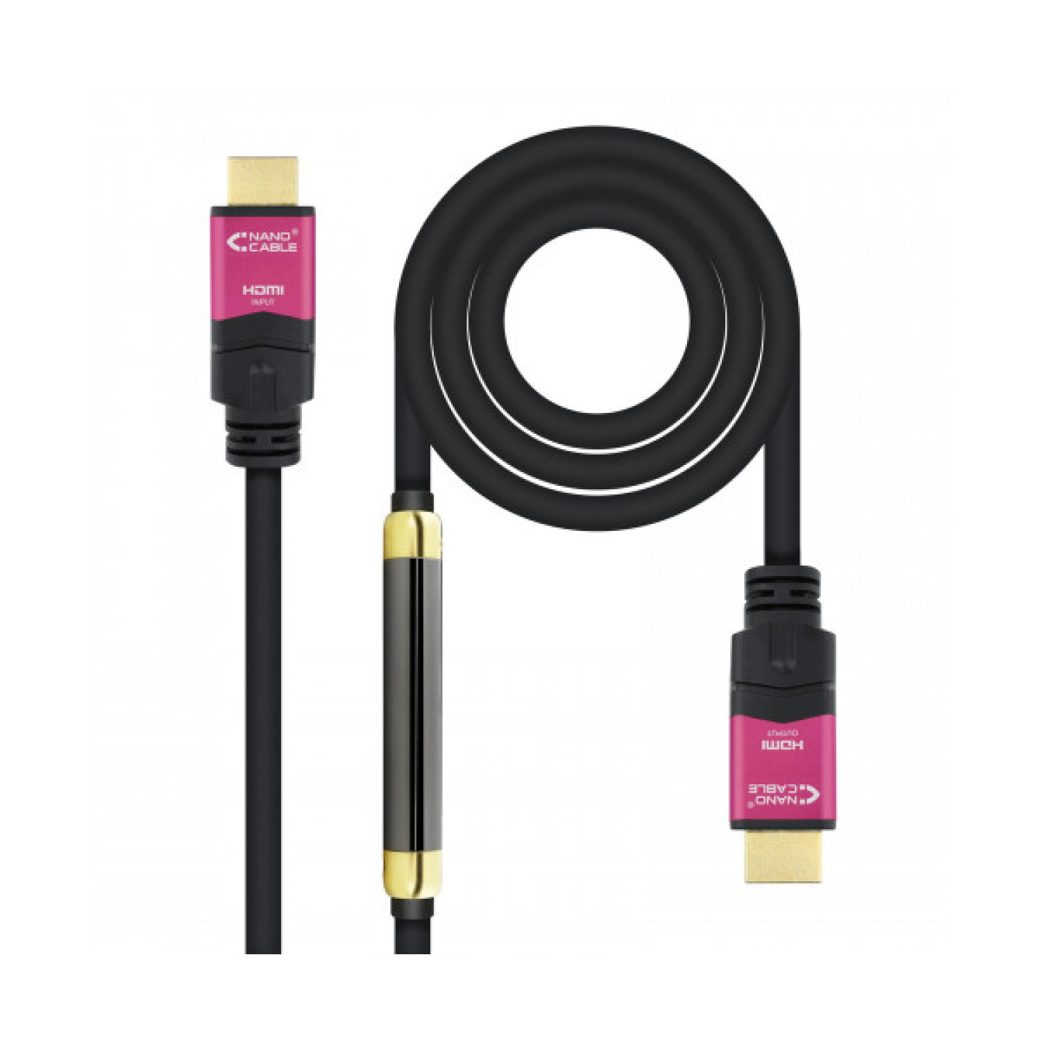 Nanocable · Cable HDMI 30m · Tipo A Estándar · Negro Rosa