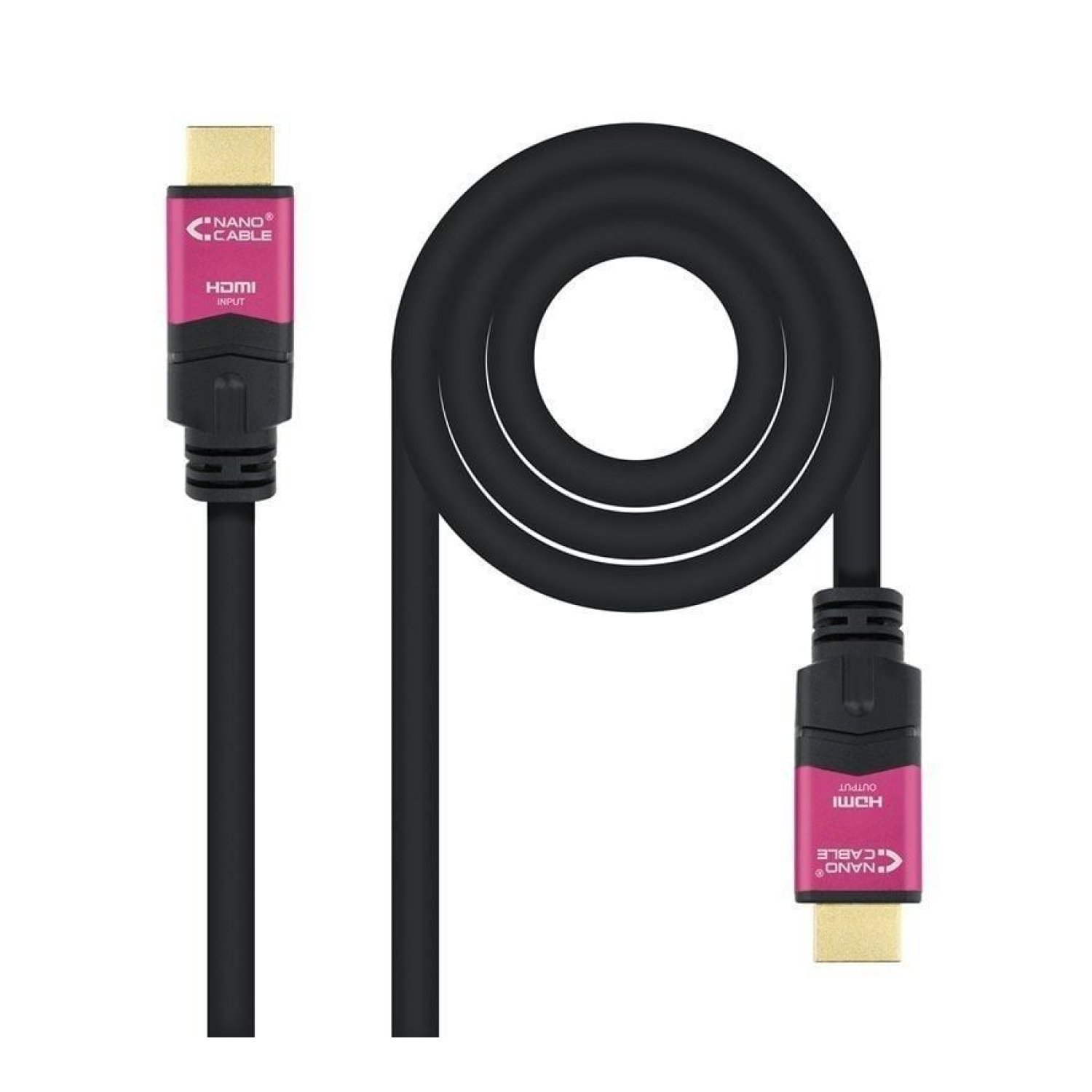 Nanocable · Cable HDMI · 25 m · Tipo A · Negro y Rosa