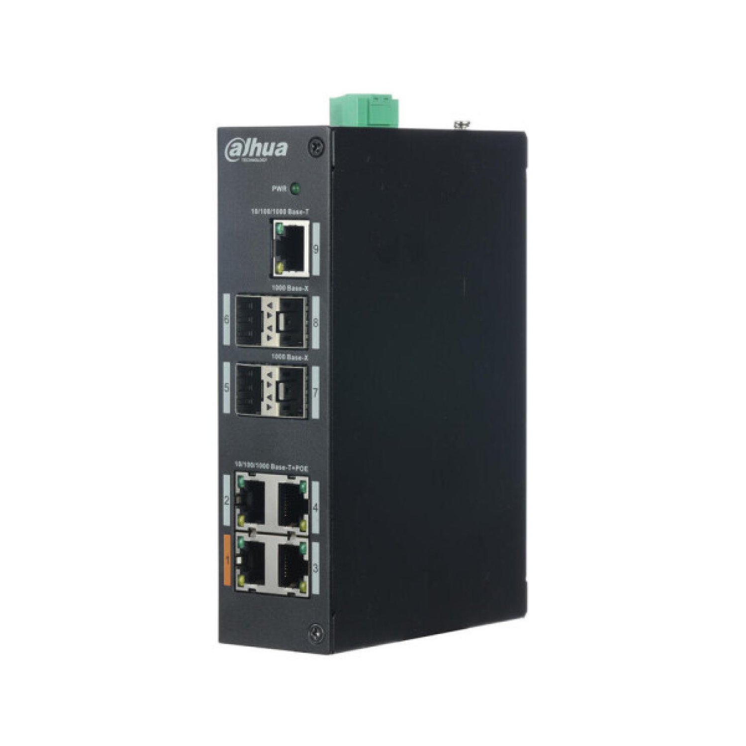 Dahua Switch Industrial L2 · 4 Puertos Gigabit + 1 Uplink · 4 SFP
