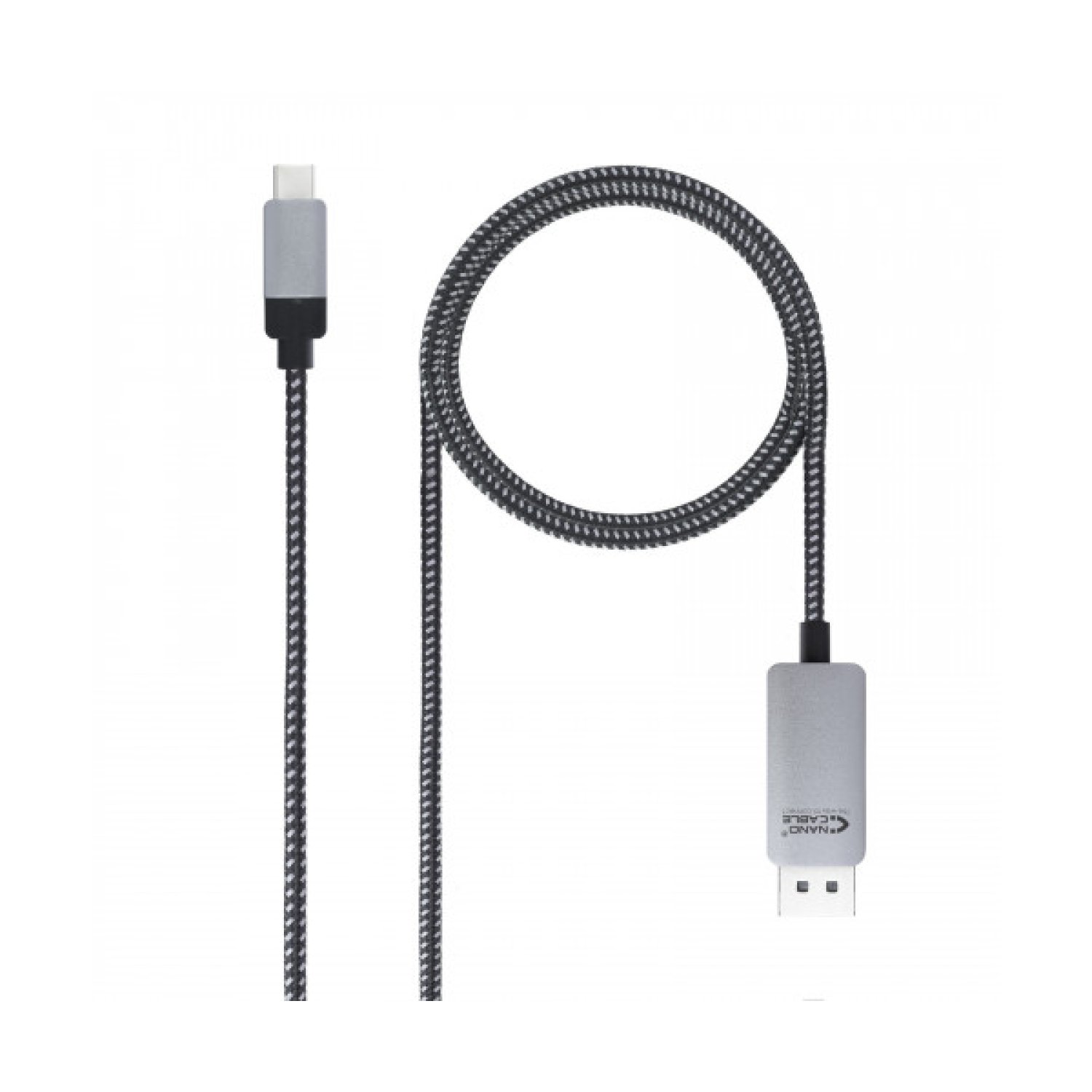 Nanocable · Adaptador USB-C a DisplayPort · 1,8 m · Aluminio · Negro