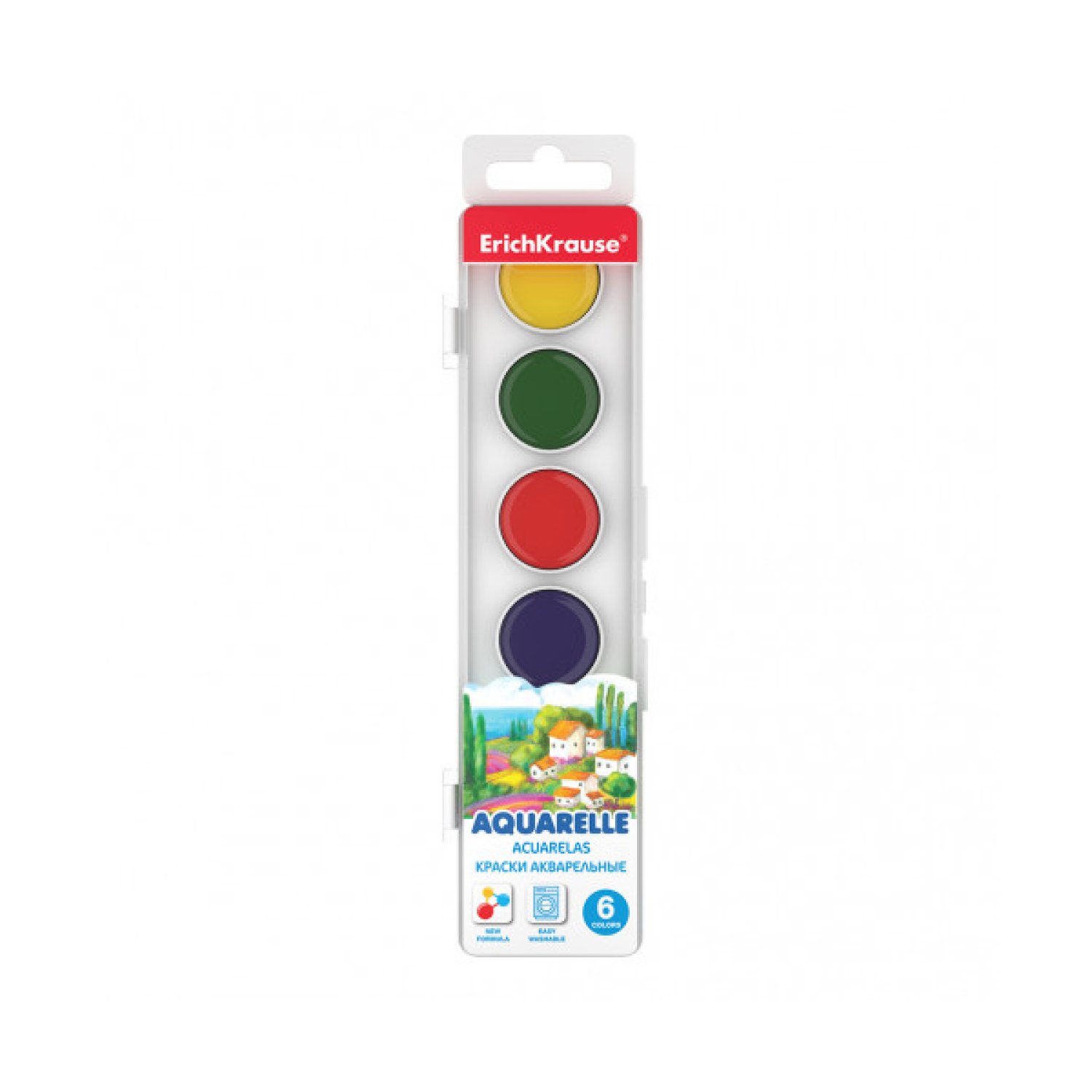 Erich Krause · Acuarelas · 6 Colores · Caja Compacta