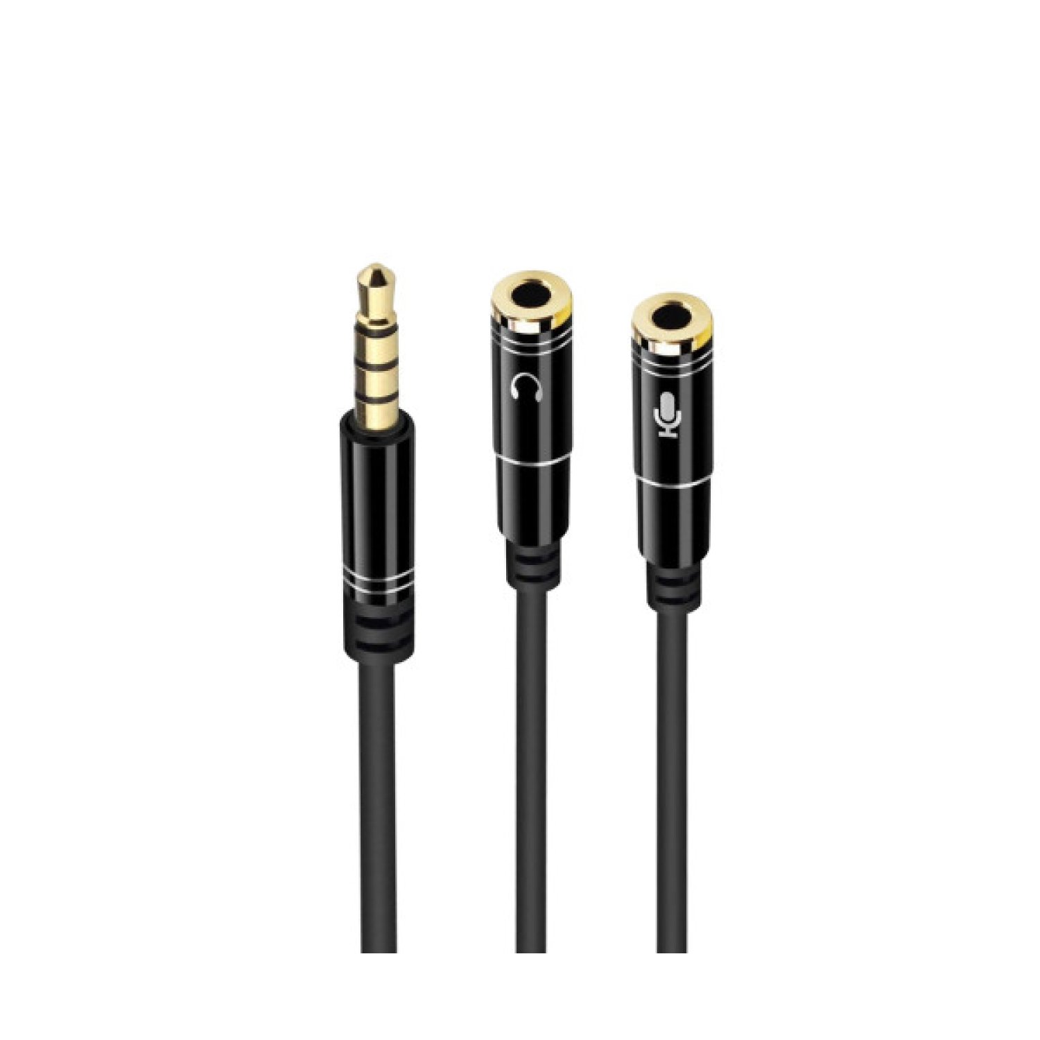 Ewent EC1641 · Cable de Audio · 3,5mm · 0,3m · Negro