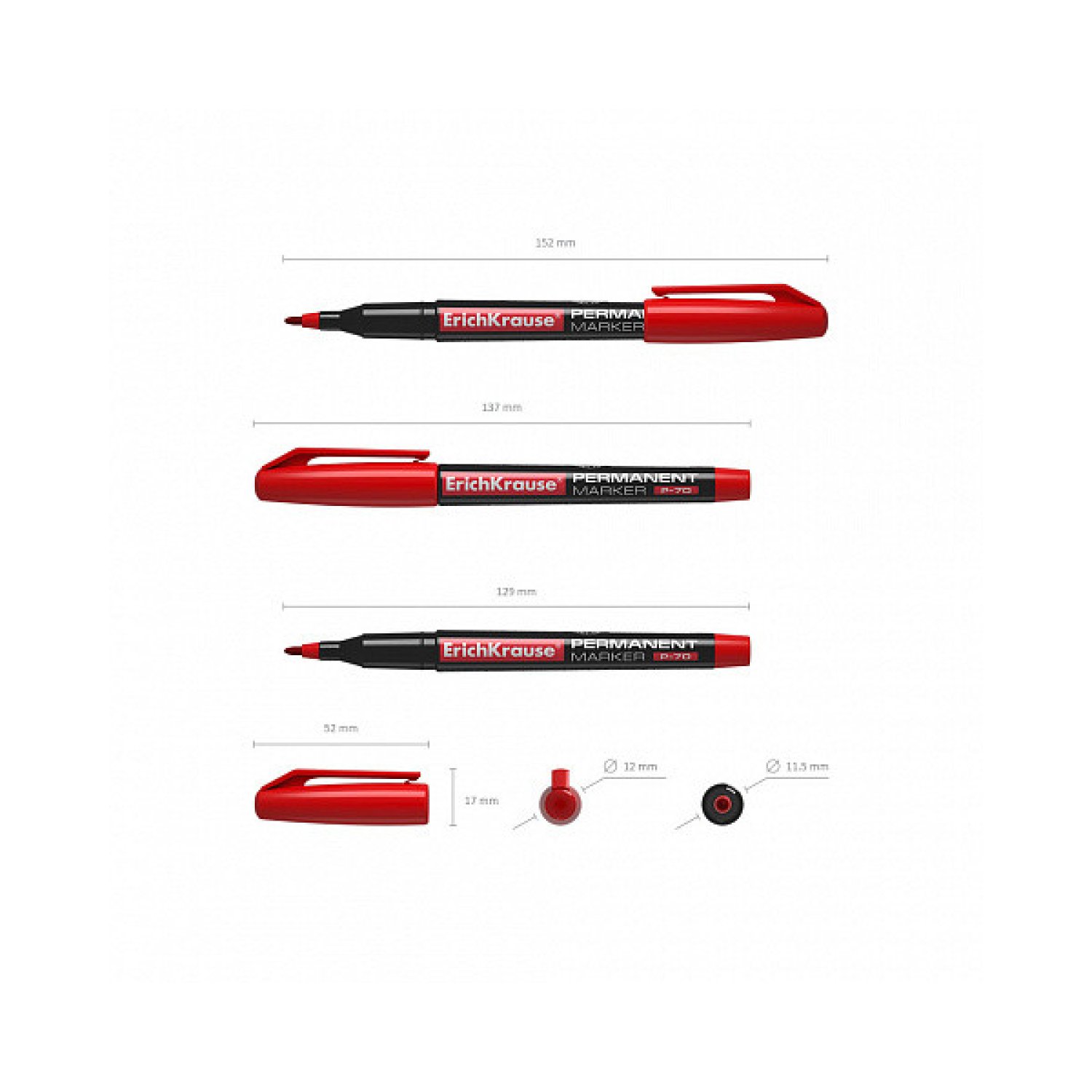 Erich Krause · Marcador Permanente P-70 · Rojo