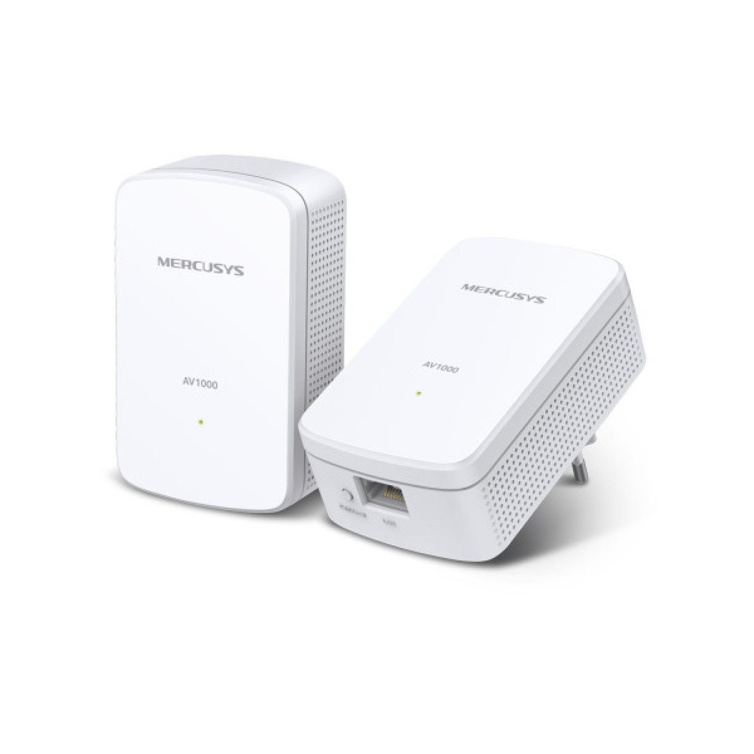 Mercusys · Adaptador PLC HomePlug AV2 · 1000 Mbps · Puerto Gigabit · Conexión Wired