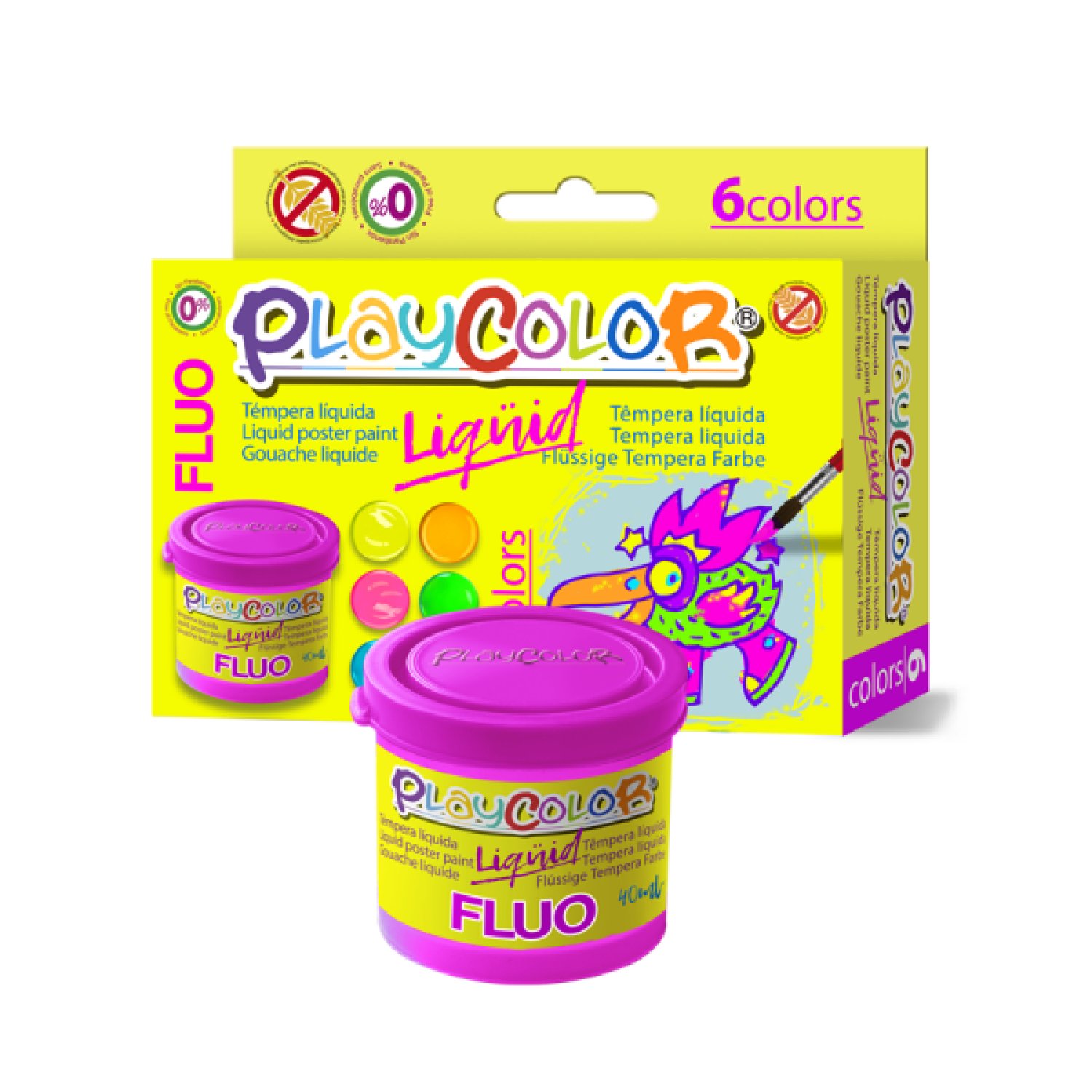 Playcolor Liquid · Pintura para Carteles · 40 ml · Pack 6 Unidades