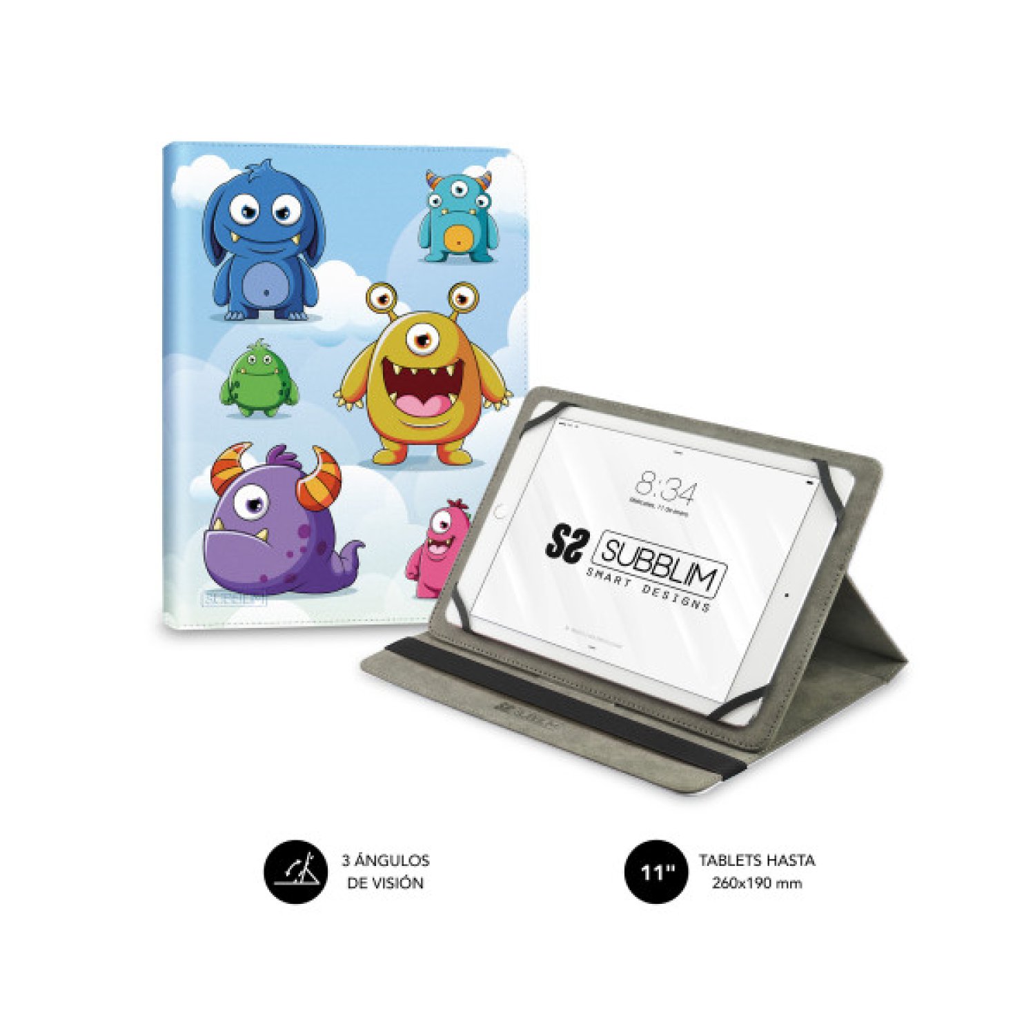 Subblim · Funda Tablet Universal · 11" · Trendy Case Monsters