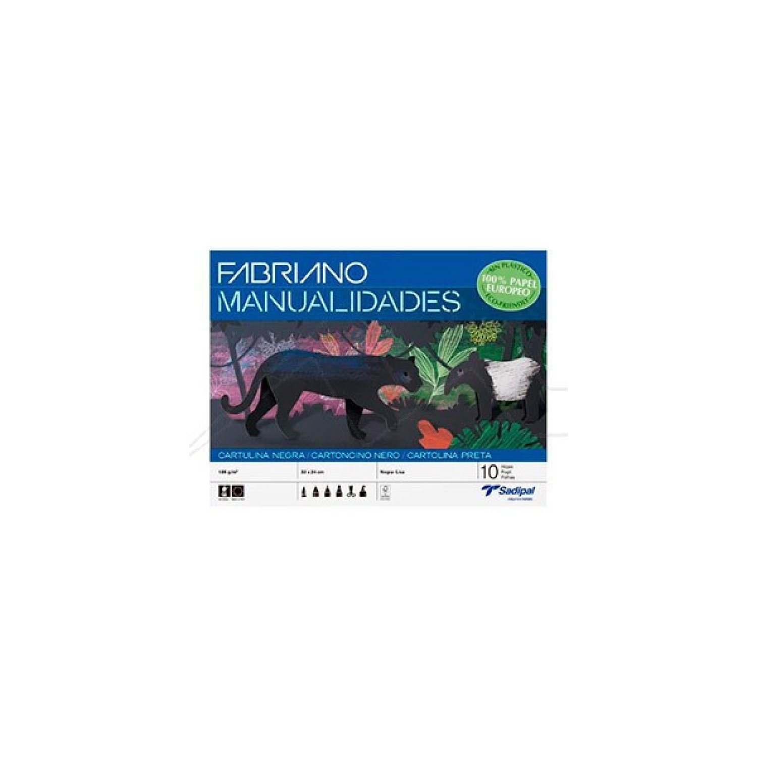 Fabriano · Bloc Cartulina Negra · 10 Hojas · Manualidades