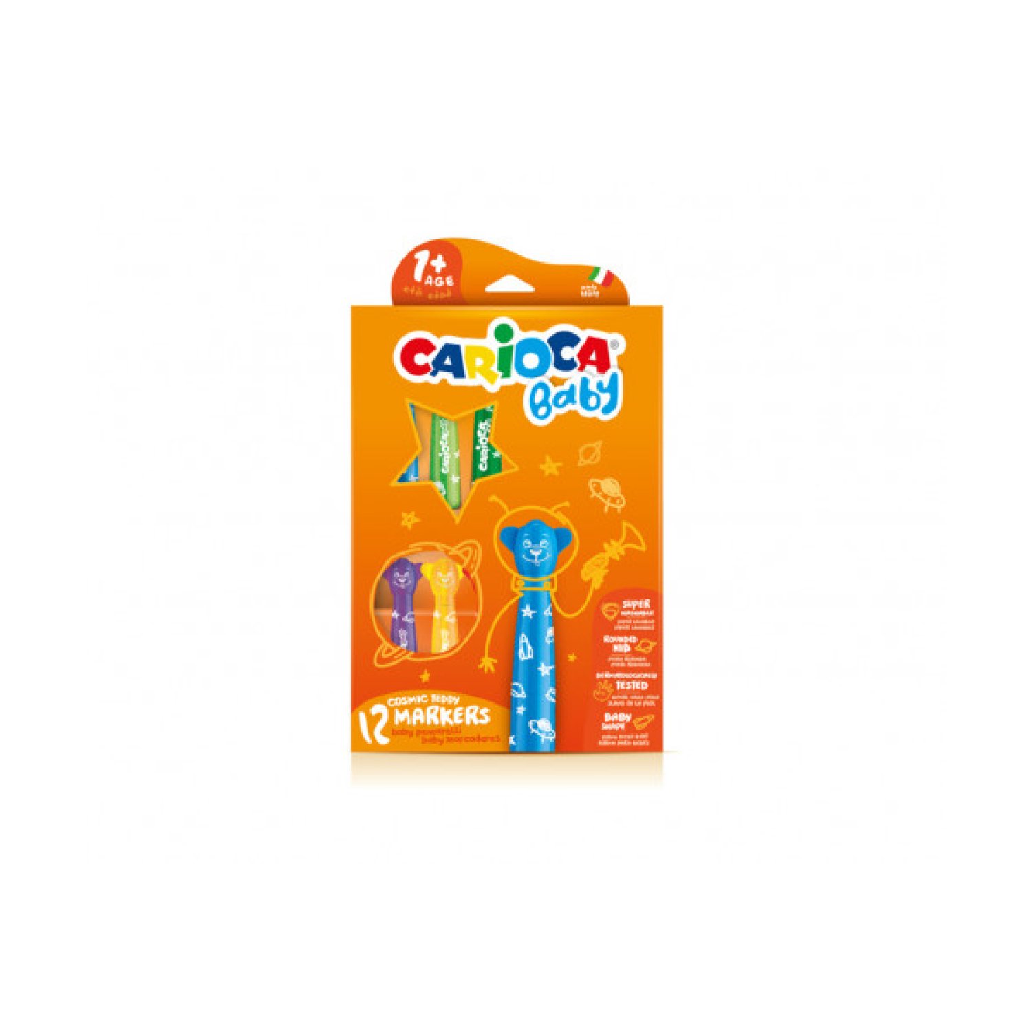 Carioca Baby Teddy Marker · Estuche 12 Rotuladores · 1+ años