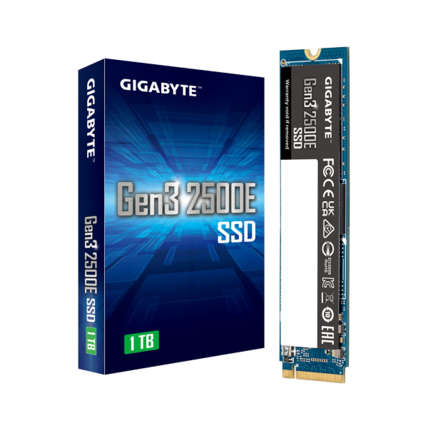Gigabyte Gen3 2500E SSD · 1TB · M.2 NVMe · PCI Express 3.0 · 3D NAND