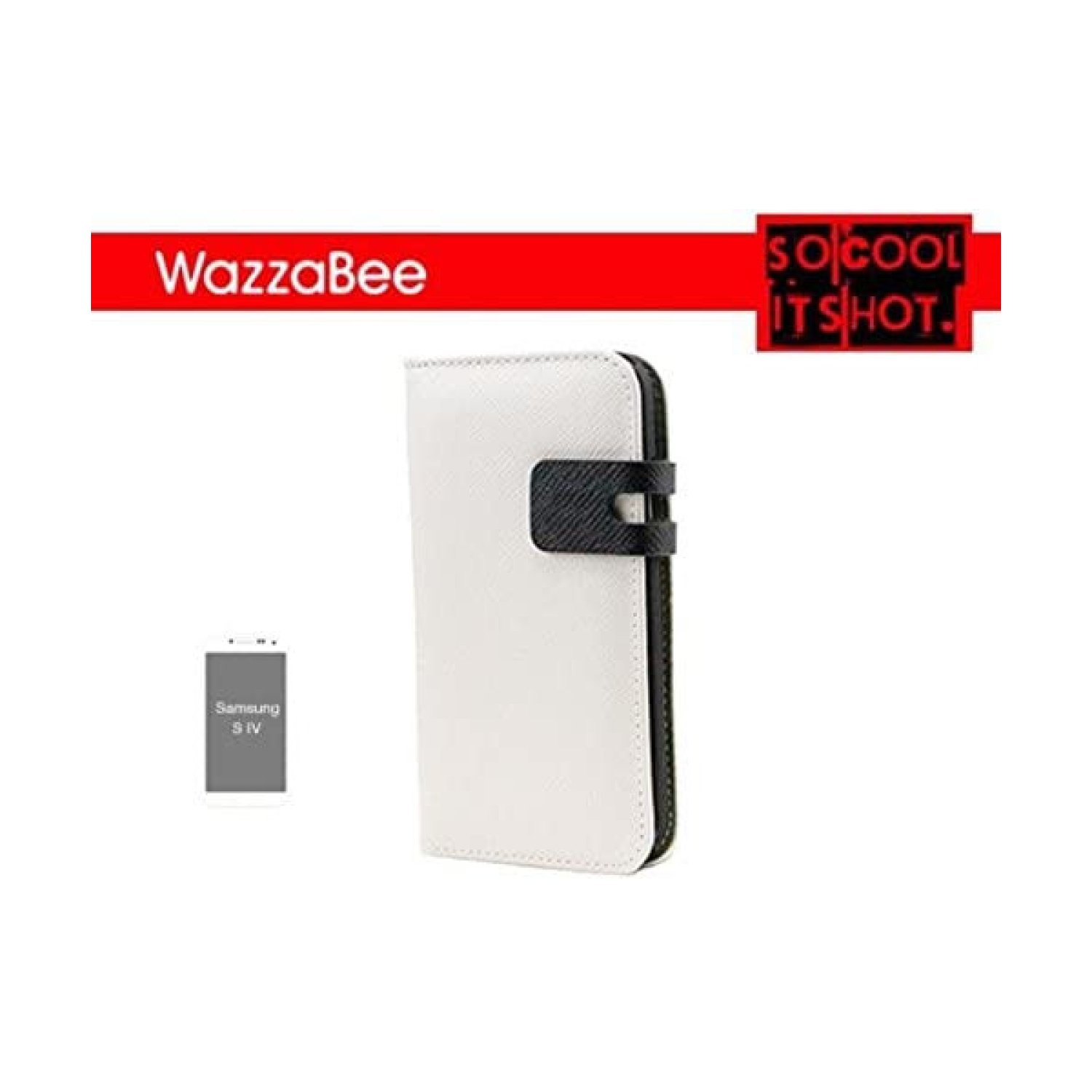 Funda Wazzabee Samsung Galaxy S4 · Polipiel · Marco Plástico · Cierre Magnético · Blanco