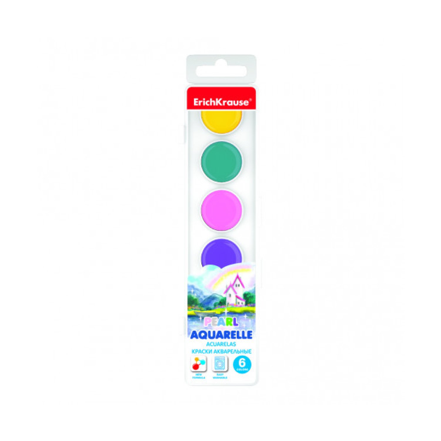 Erich Krause · Acuarelas Pearl · 6 Colores · Caja Completa
