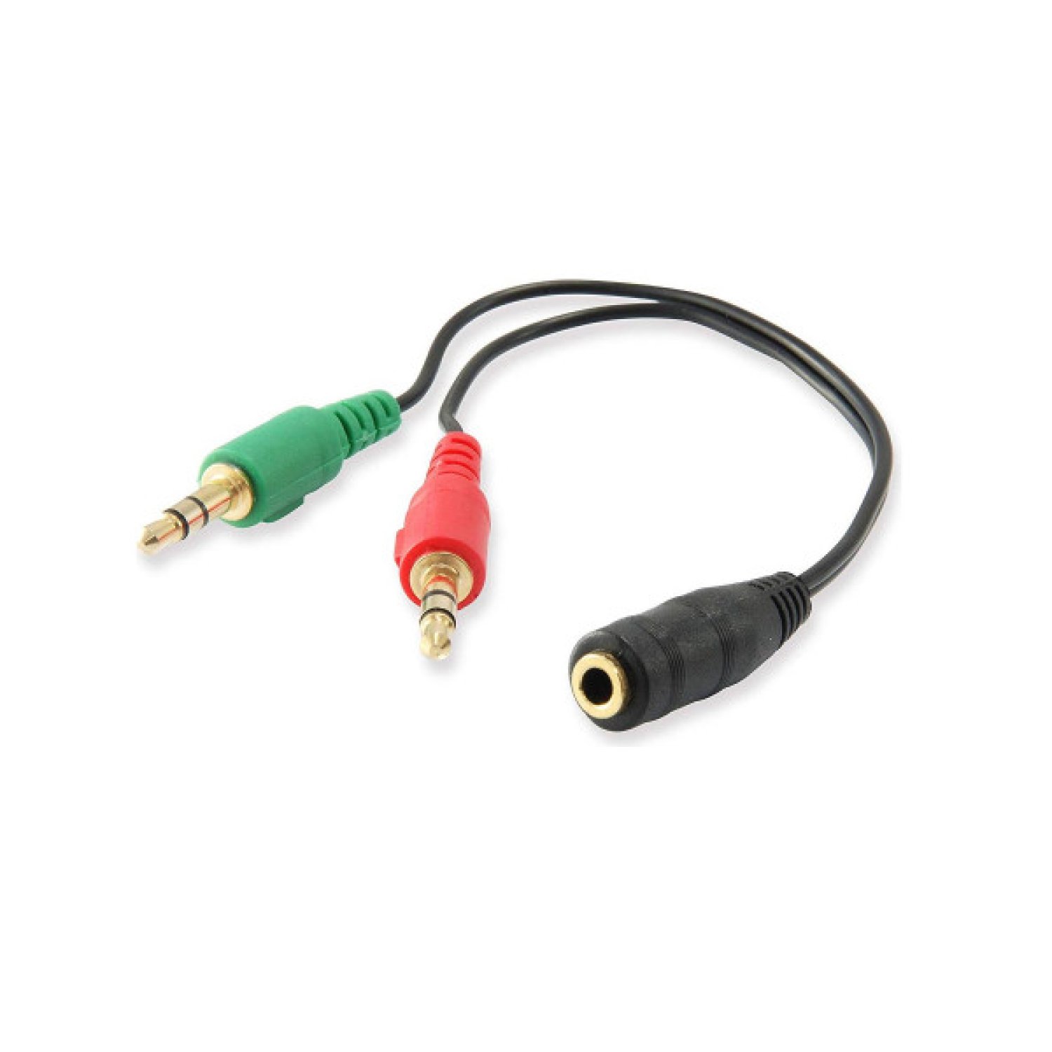 Ewent EC1642 · Cable Audio 3,5mm · 0,15m · Negro/Verde/Rojo