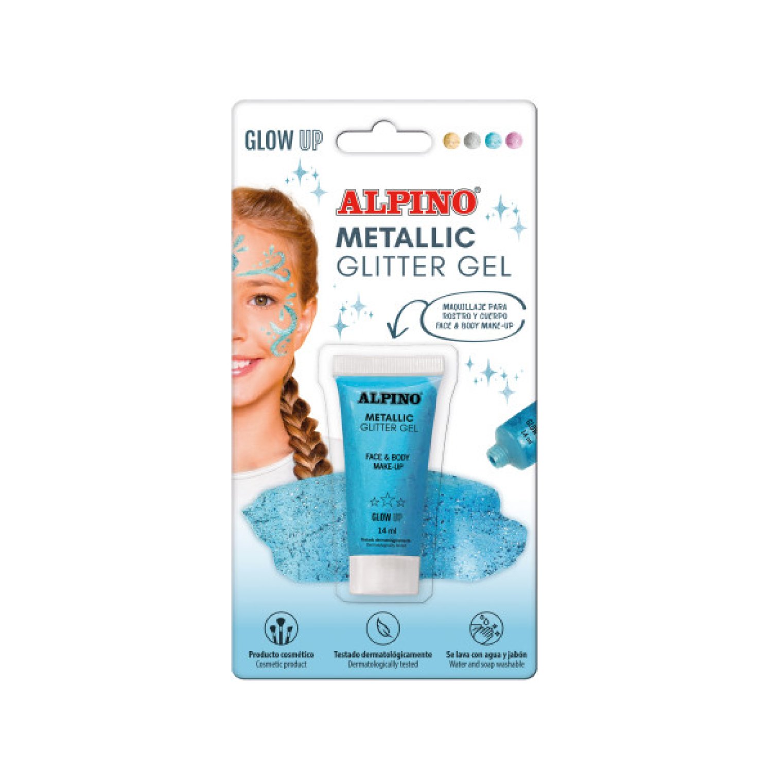 Alpino · Maquillaje Glitter · Blíster Color Azul · Purpurina