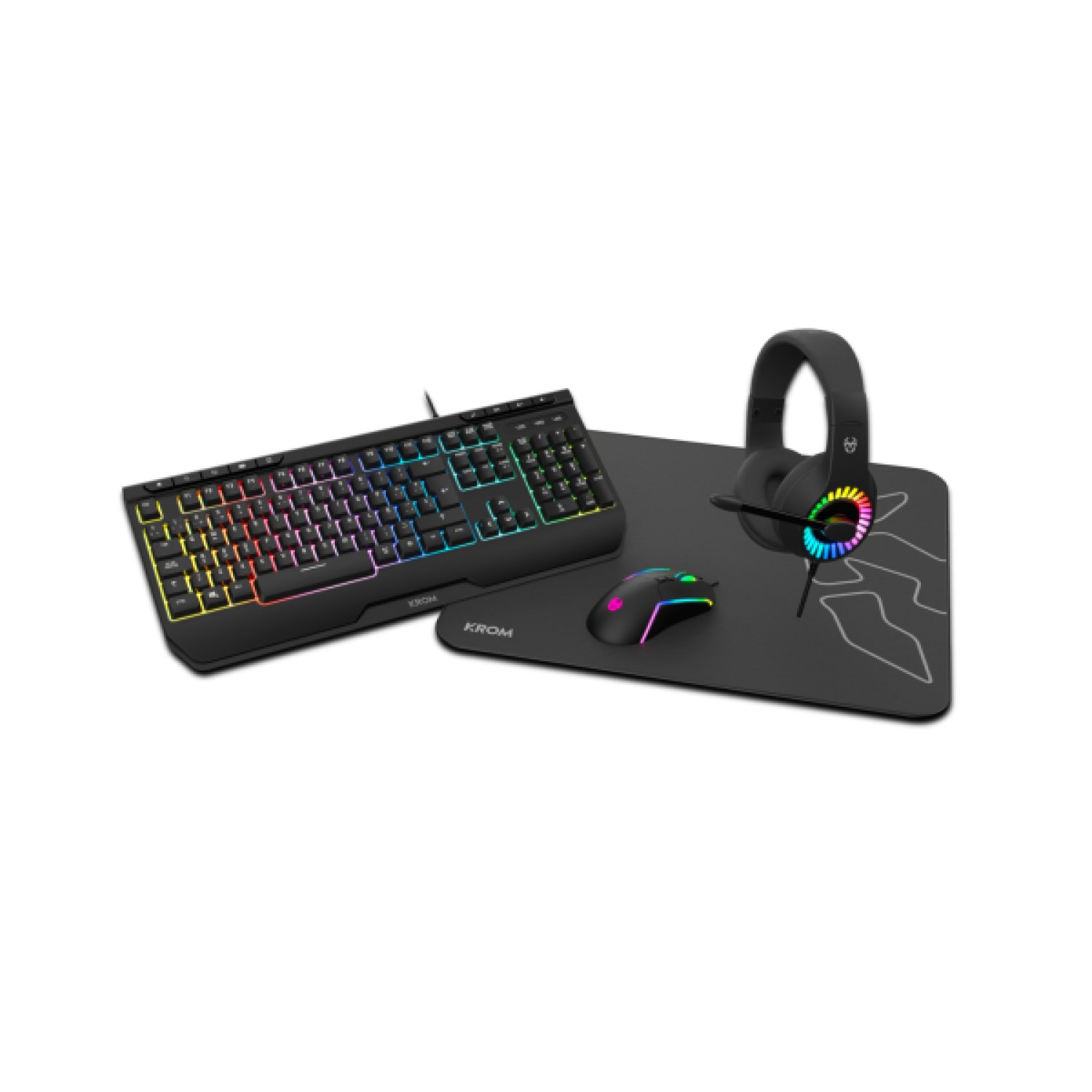 KROM Kenya · Kit Gaming 4 en 1 · RGB · Teclado Mecánico