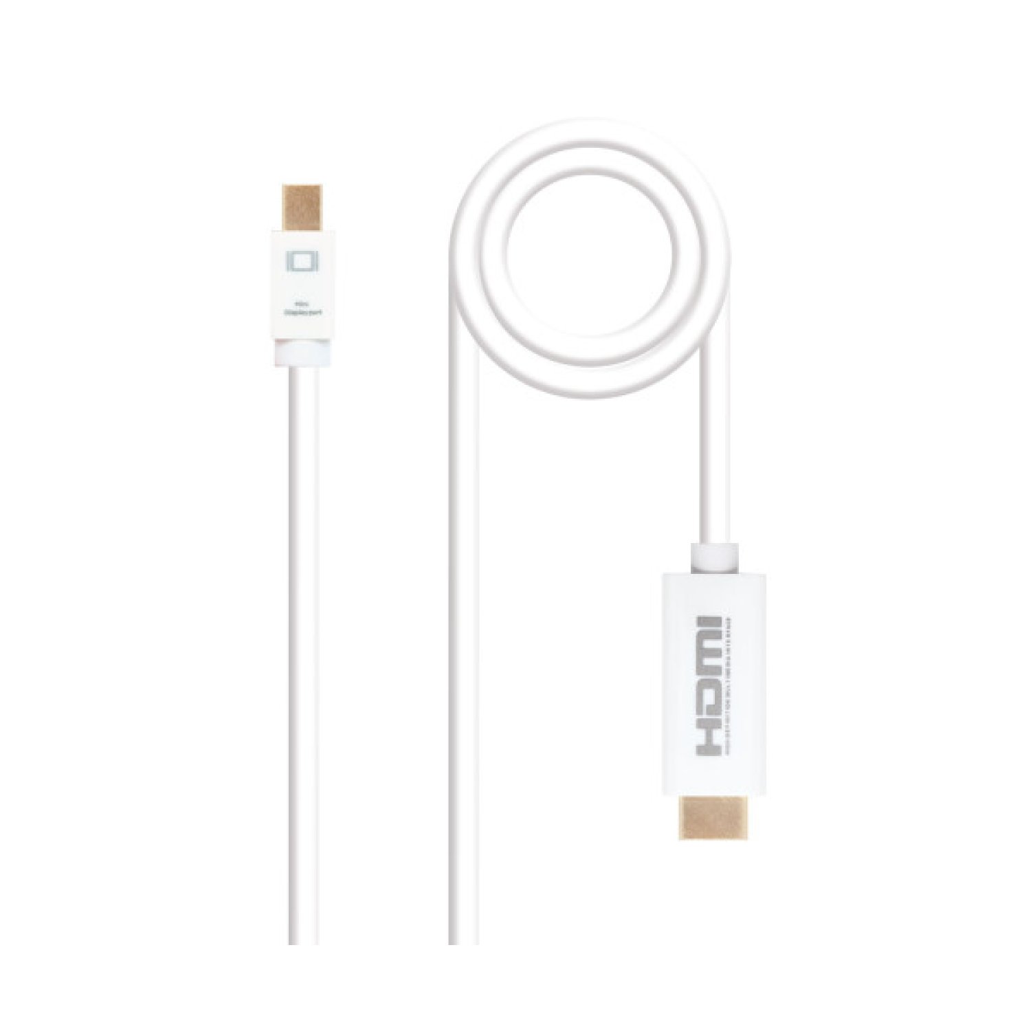 Nanocable · Cable Conversor Mini DP a HDMI · 2m · Blanco