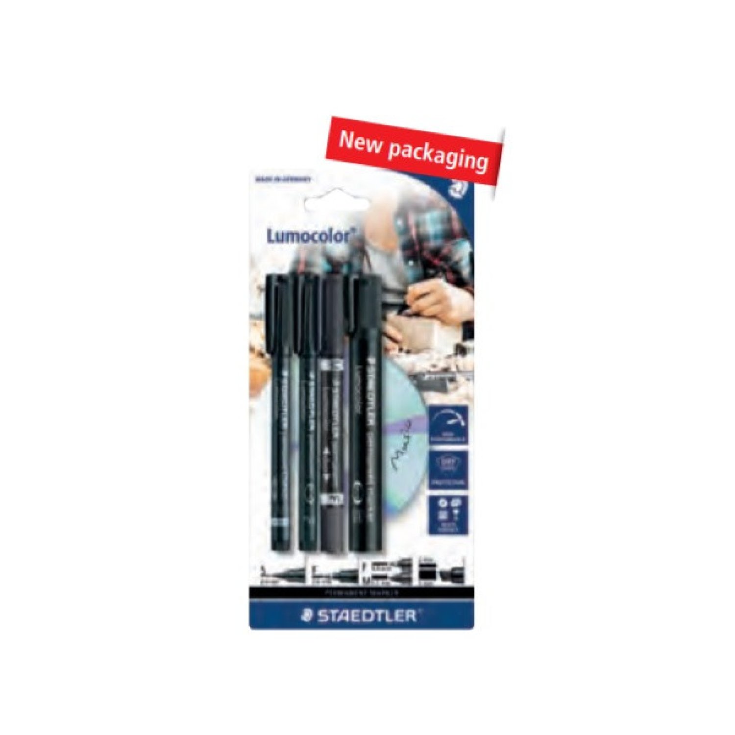 Staedtler Lumocolor Permanent 60 · Blister 4 Rotuladores · Punta Gruesa · Surtido