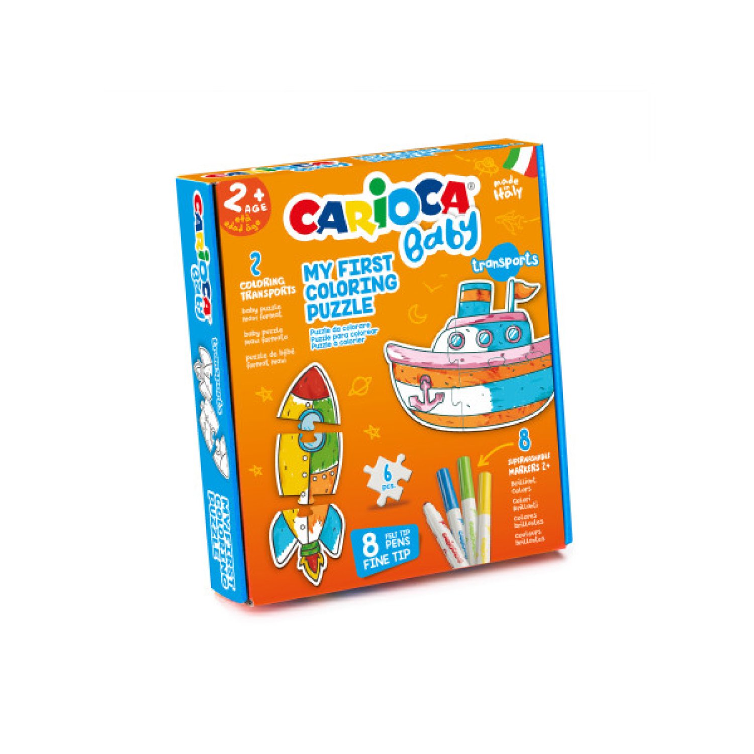 Carioca · Puzle para Colorear · Transports Baby