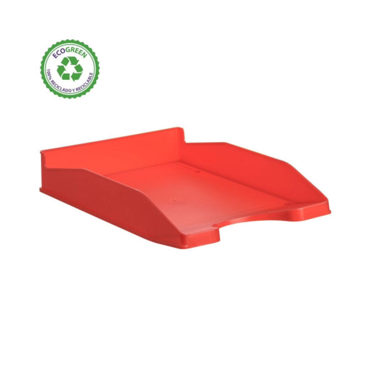 Archivo 2000 · Bandeja Apilable Ecogreen · 100% Reciclado · 345x255x60mm · Rojo
