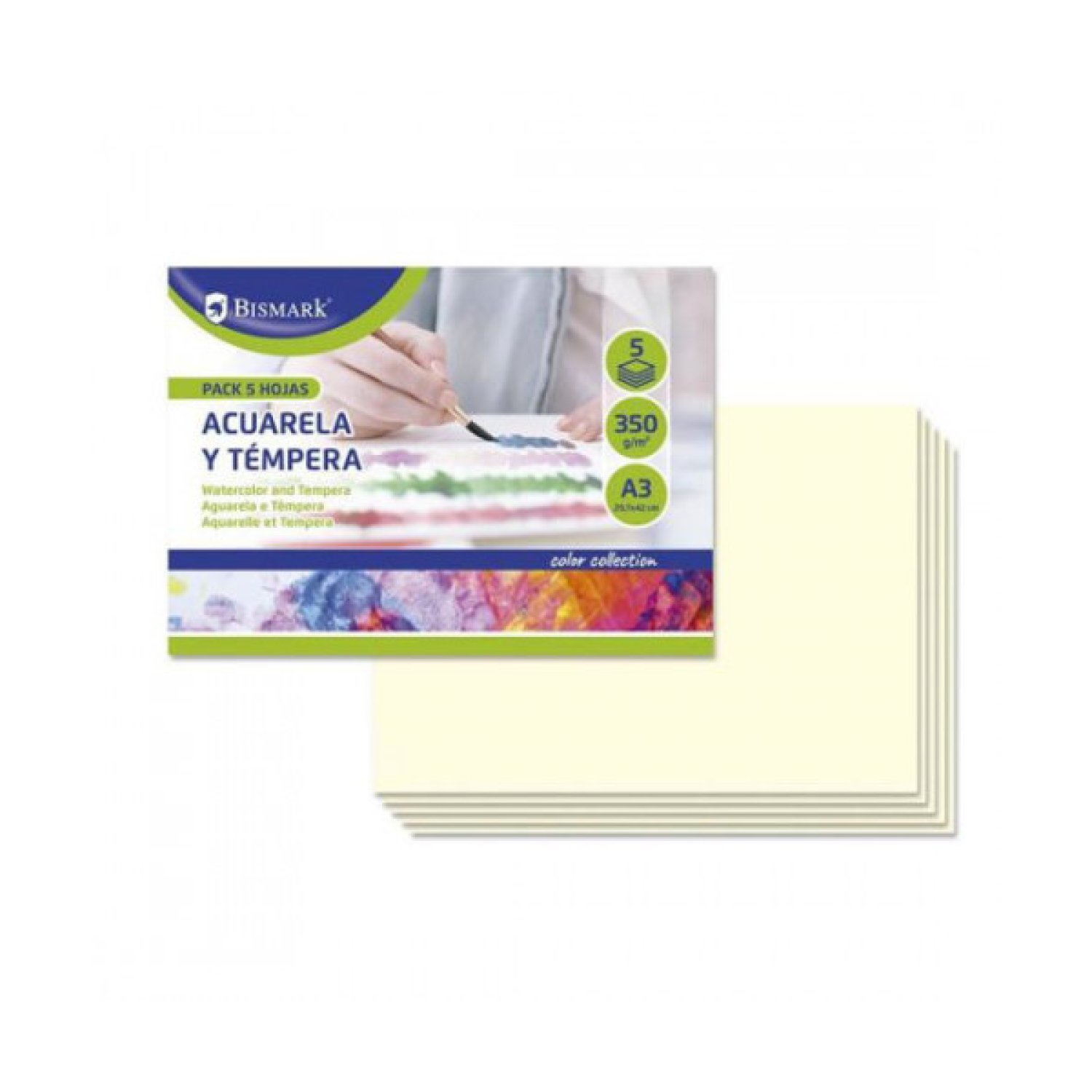 Bismark · Pack 5 Cartulinas A3 · Acuarelas y Témperas · Dibujo