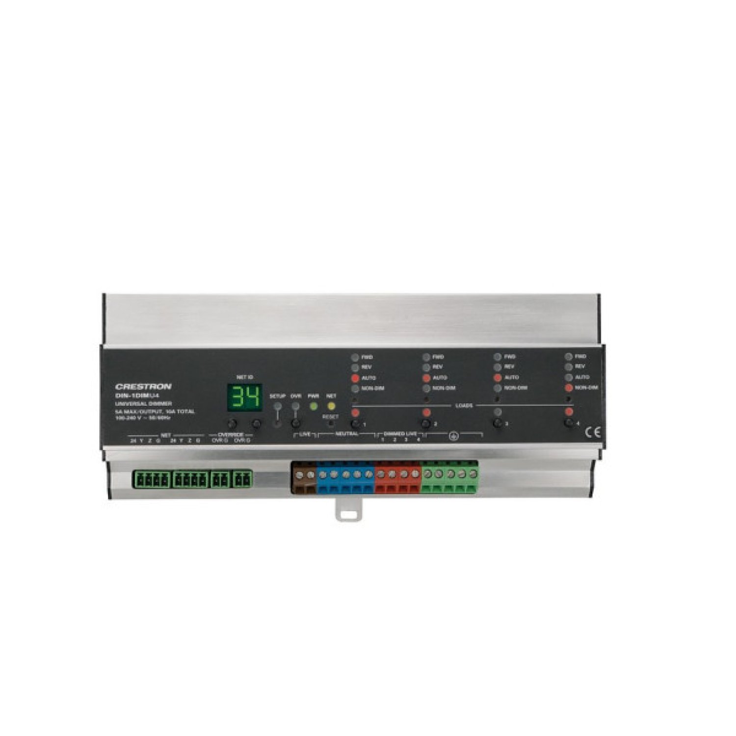 Crestron DIN Rail Dimmer · 1 Entrada · 4 Canales