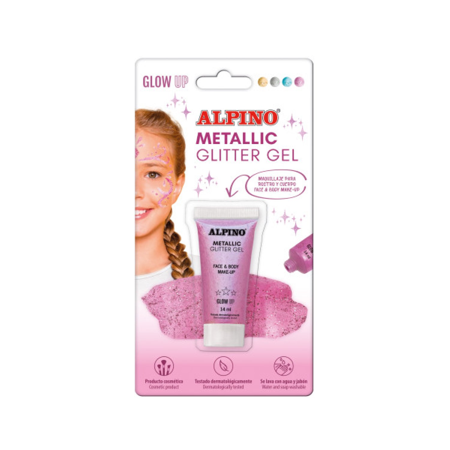 Alpino · Maquillaje Glitter · Color Rosa · Brillo Purpurina · Blíster