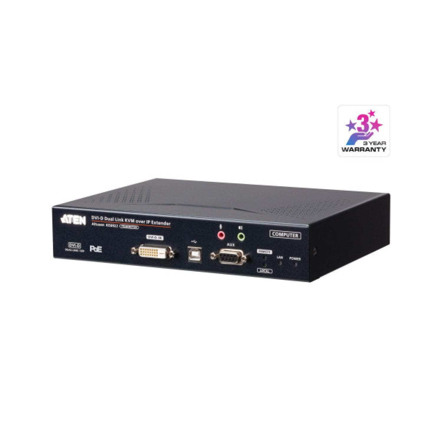 Aten · Transmisor KVM por IP · DVI-D Dual Link 2K · SFP Dual · PoE